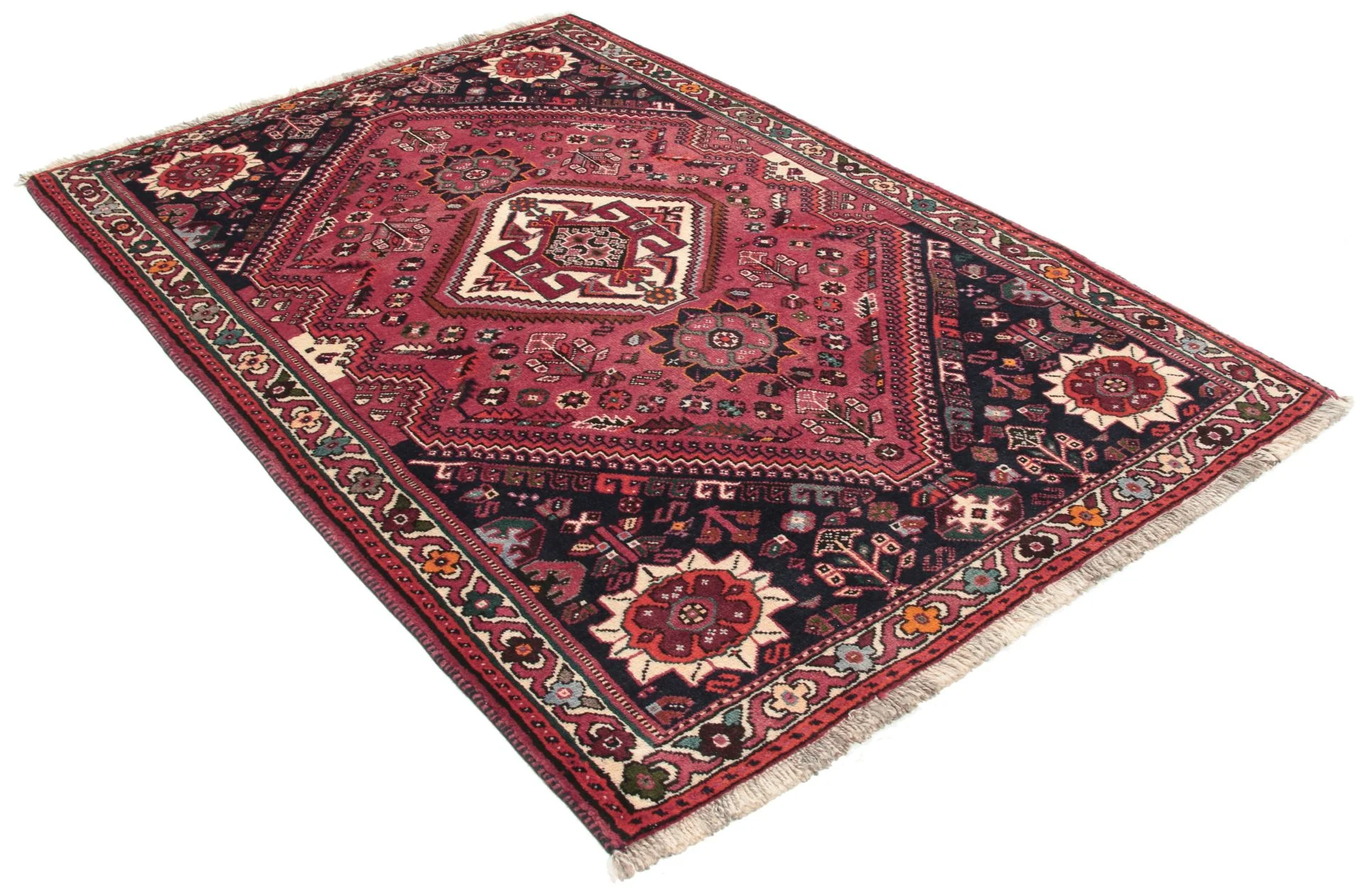 Alternative view of Hand-Knotted Qashqai Persian Rug, 118 × 177 cm, Wool