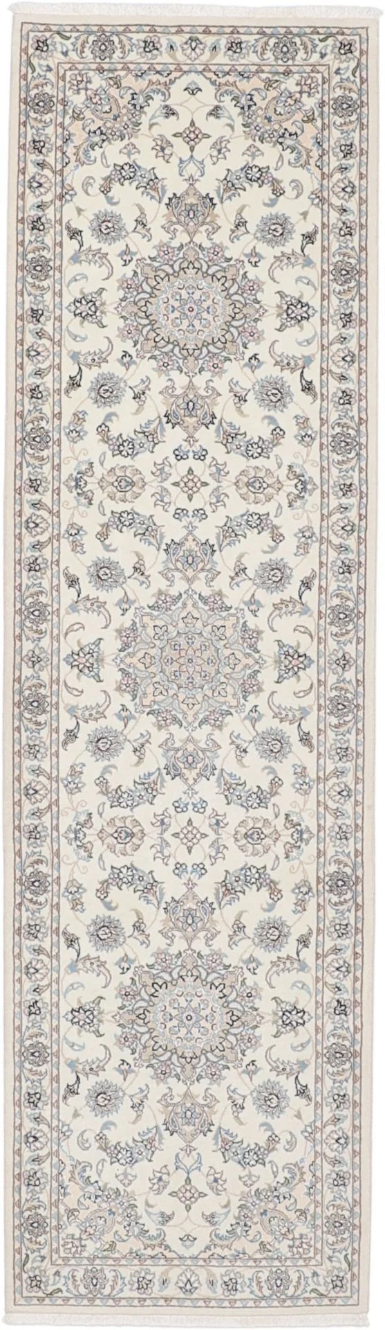 Hand-Knotted Nain Persian Rug, 85 × 300 cm, Wool