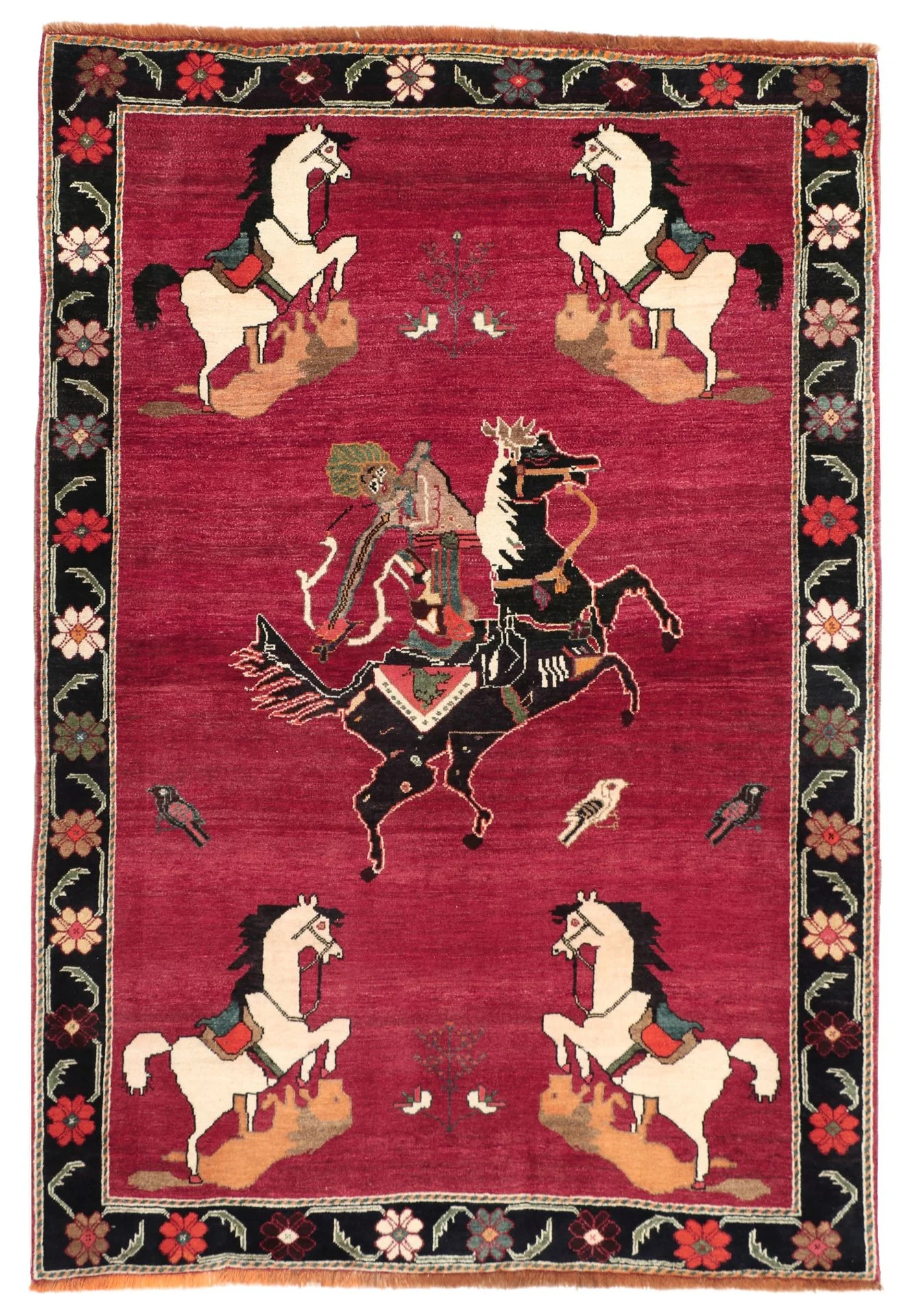 Wool Qashqai Persian Rug 142 × 205 cm, hand-knotted