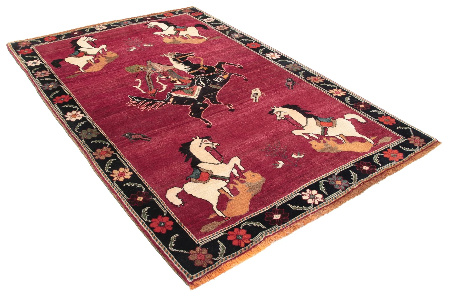 Alternative view of Wool Qashqai Persian Rug 142 × 205 cm, hand-knotted