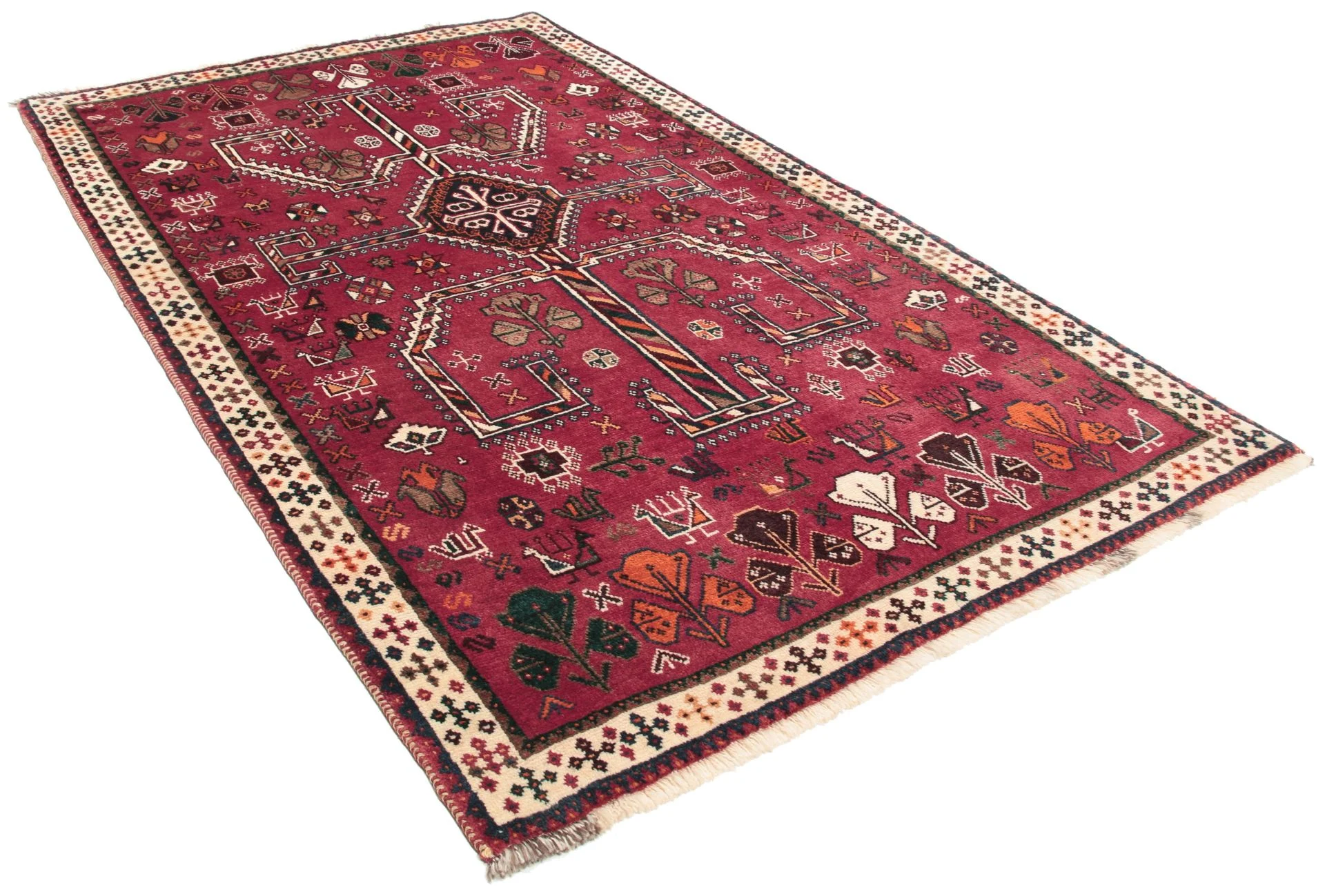 Alternative view of Hand-Knotted Qashqai Persian Rug, 118 × 195 cm, Wool