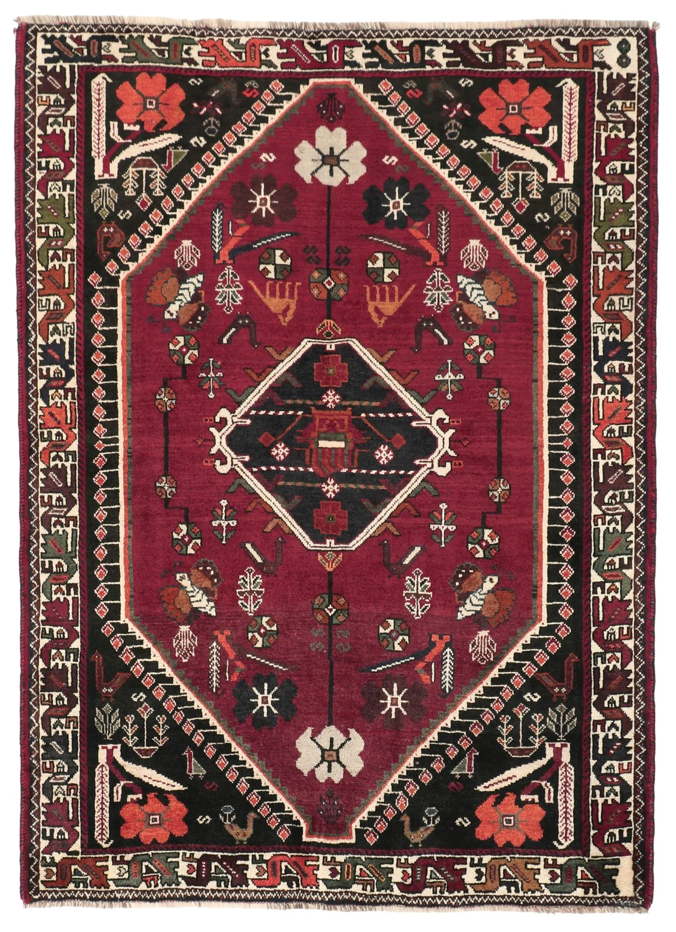 Qashqai Persian Rug 125 × 170 cm in Wool, hand-knotted