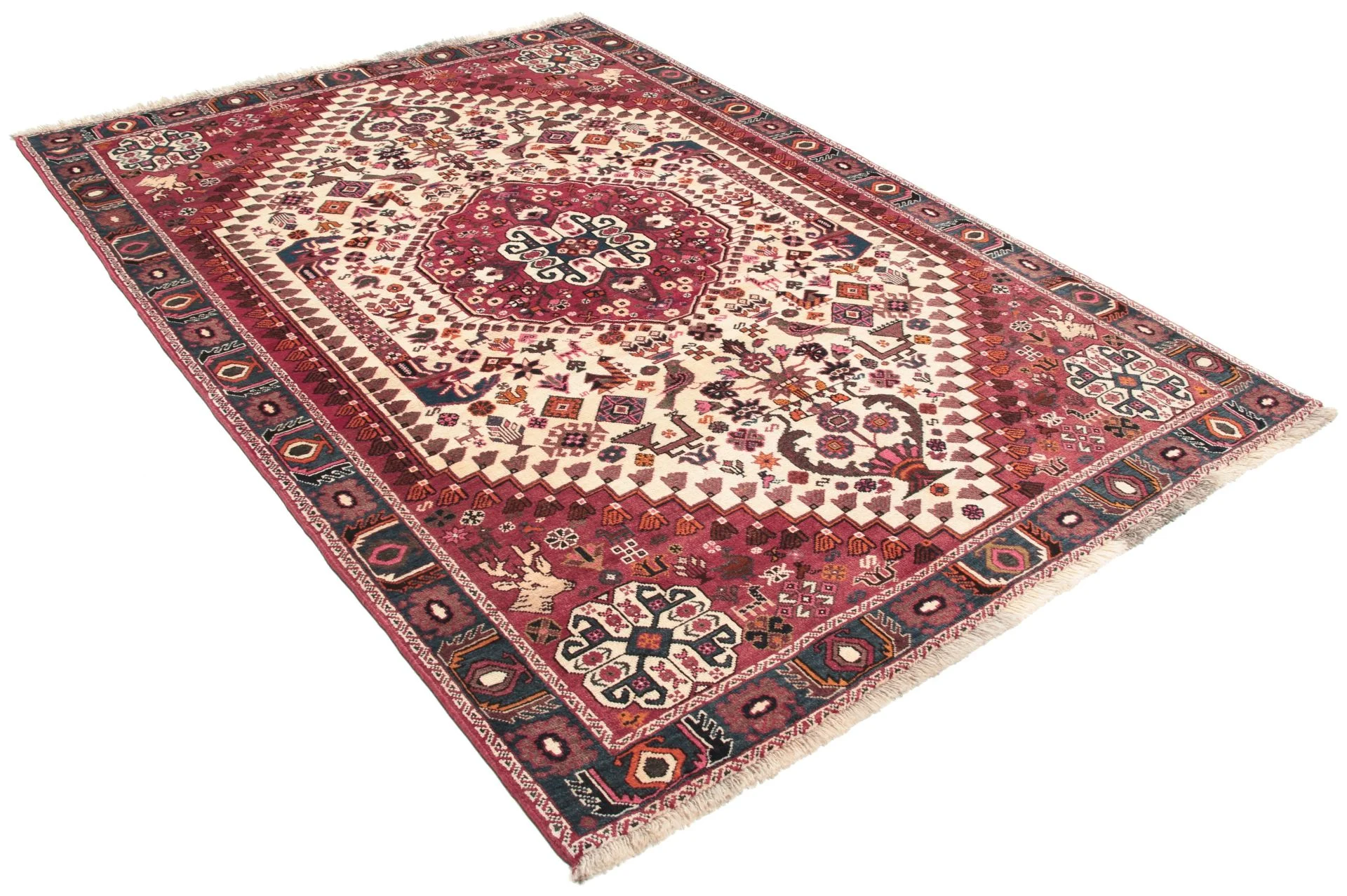 Alternative view of Qashqai Persian Rug 142 × 205 cm in Wool, hand-knotted