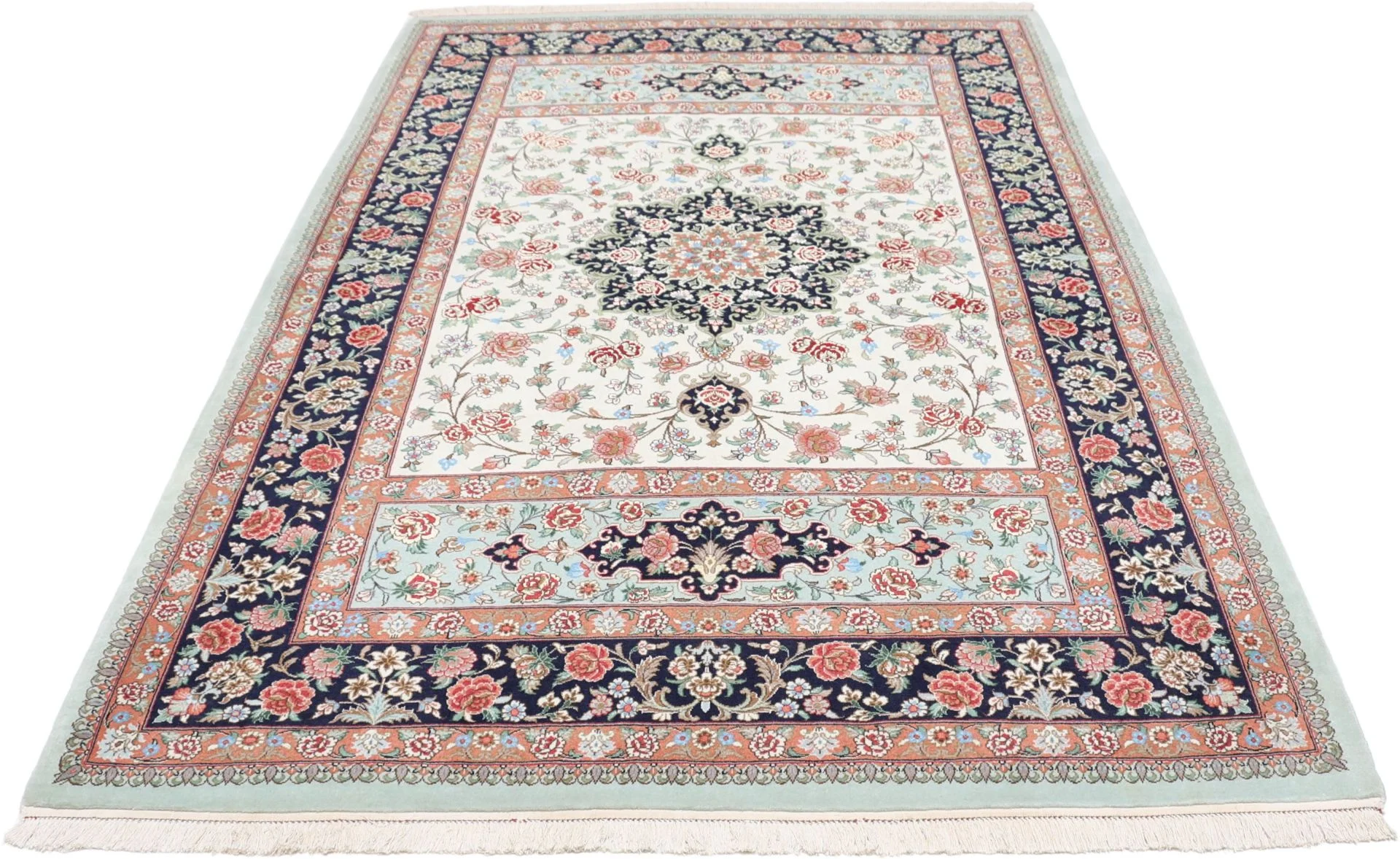Alternative view of Qom Persian Rug 152 × 232 cm in Wool, hand-knotted