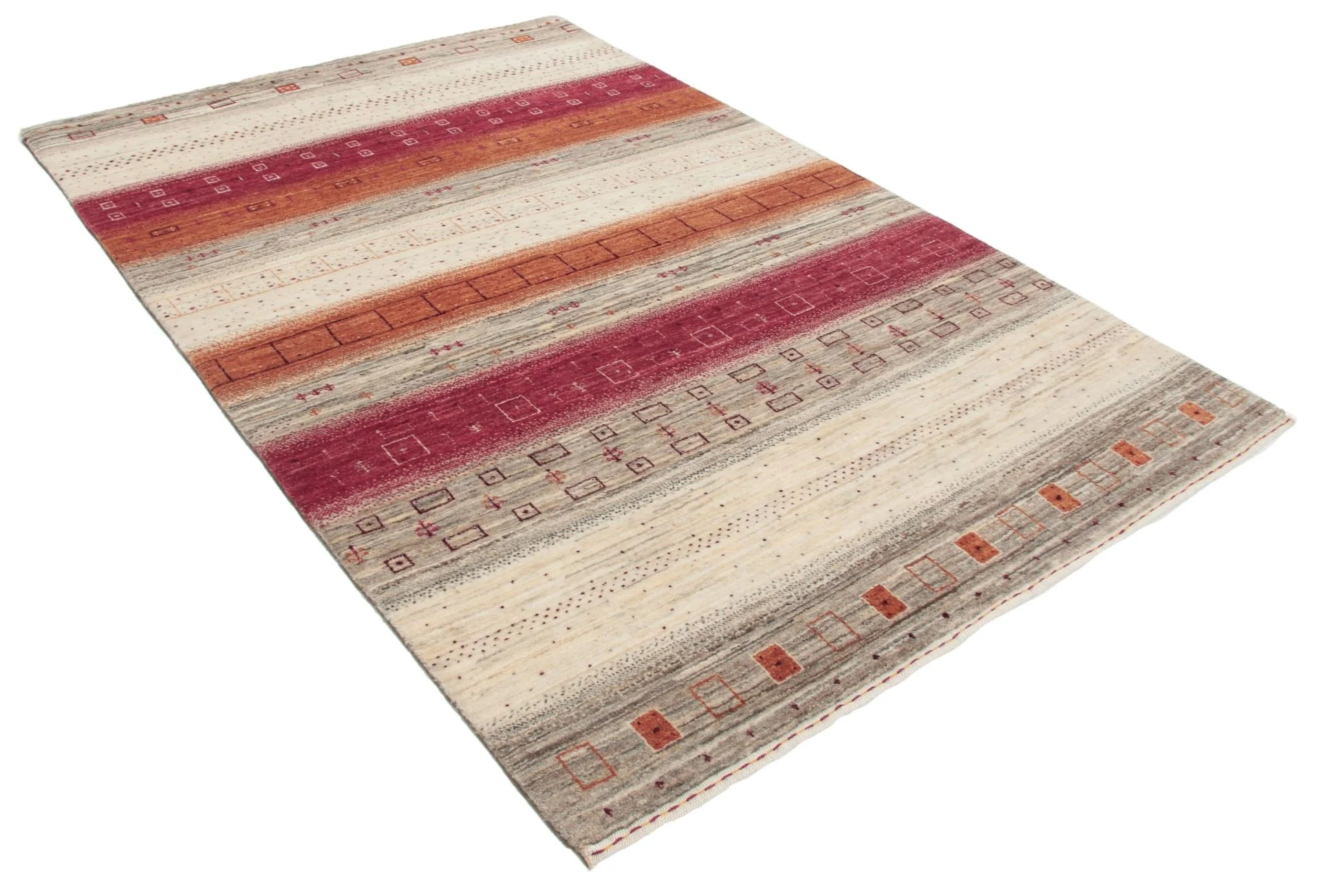 Alternative view of Wool Loribaft Indian Rug 122 × 183 cm, hand-knotted