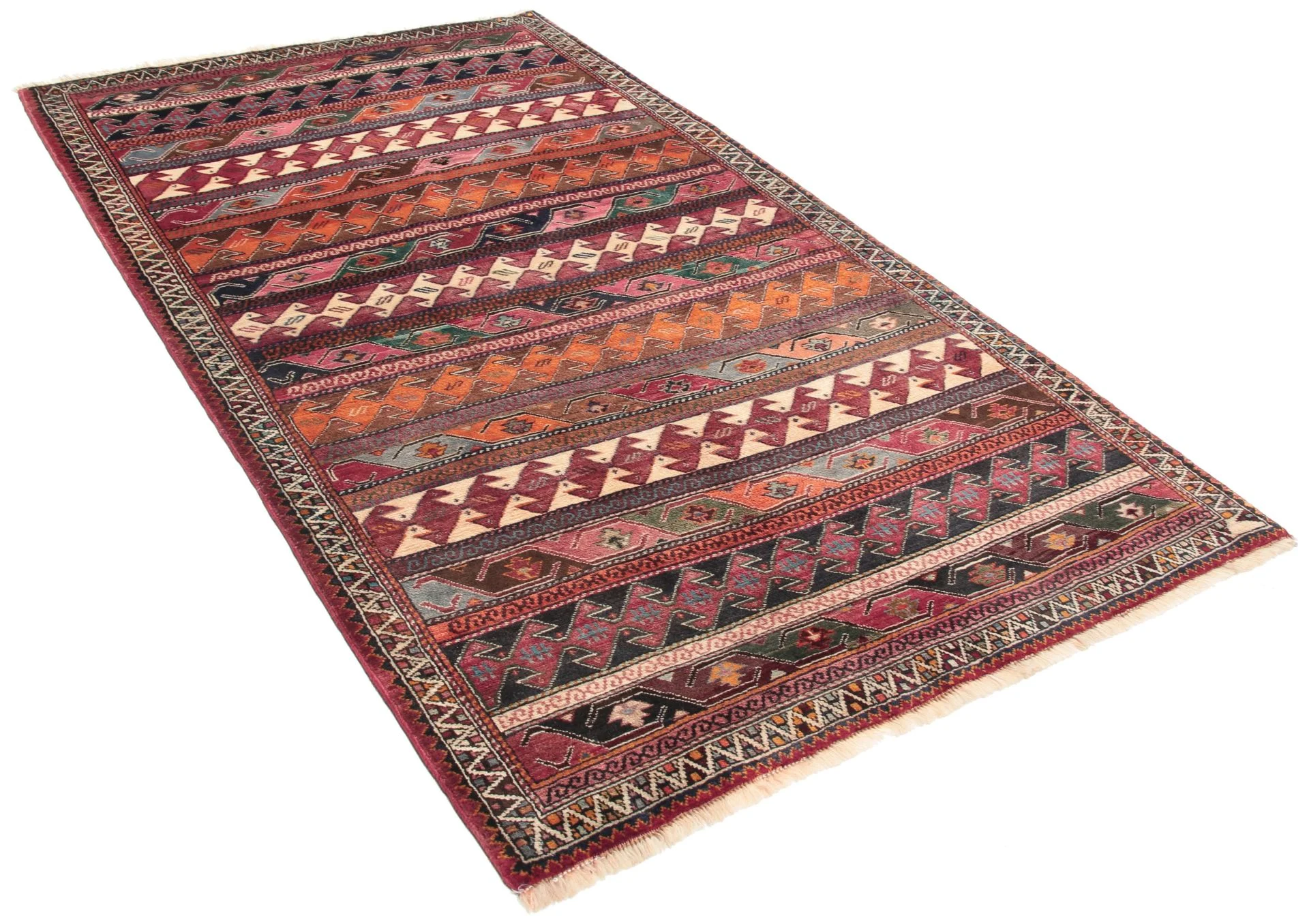 Alternative view of Hand-Knotted Qashqai Persian Rug, 107 × 195 cm, Wool
