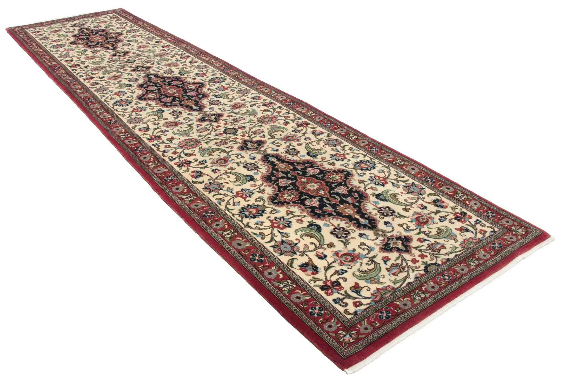 Alternative view of Qom Persian Rug 77 × 300 cm in Wool, hand-knotted