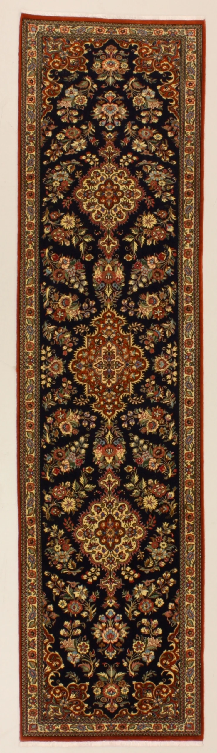 Wool Qom Persian Rug 77 × 300 cm, hand-knotted