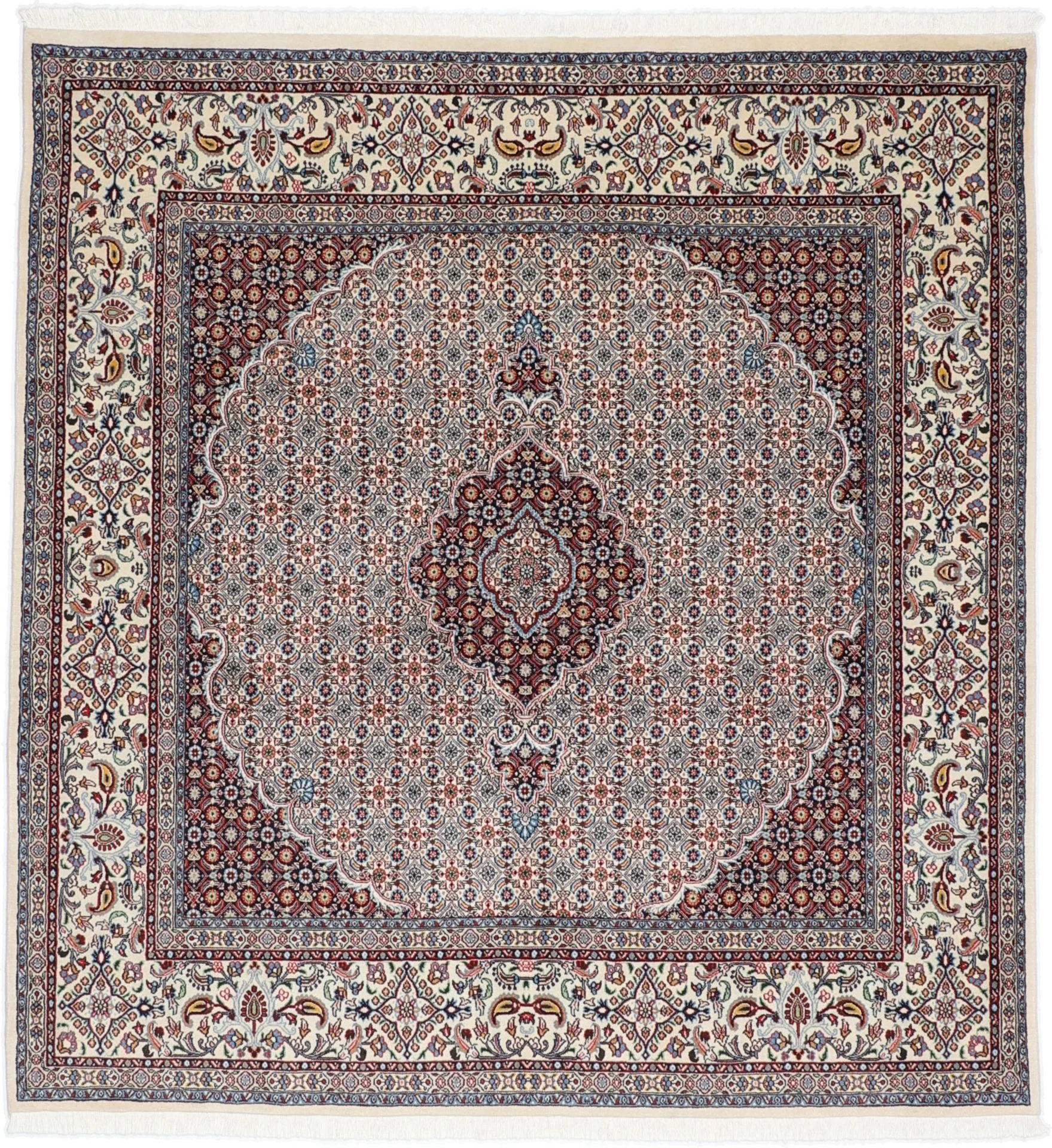 Hand-Knotted Moud Persian Rug, 192 × 205 cm, Wool