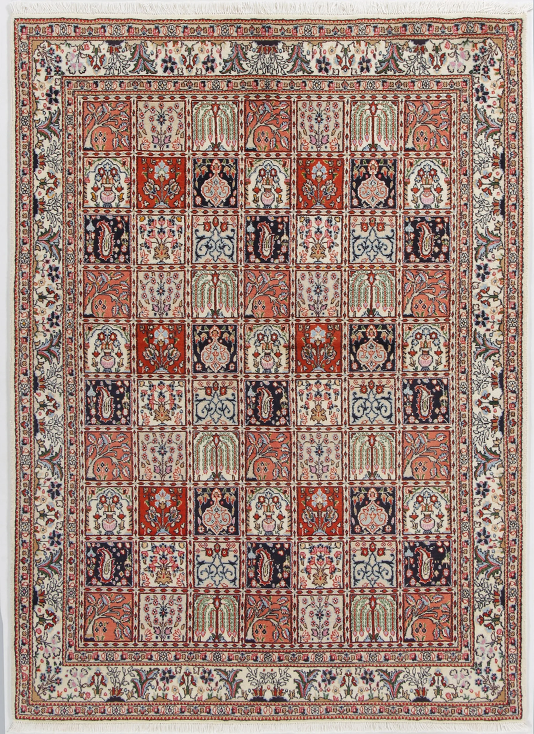Hand-Knotted Moud Persian Rug, 148 × 202 cm, Wool