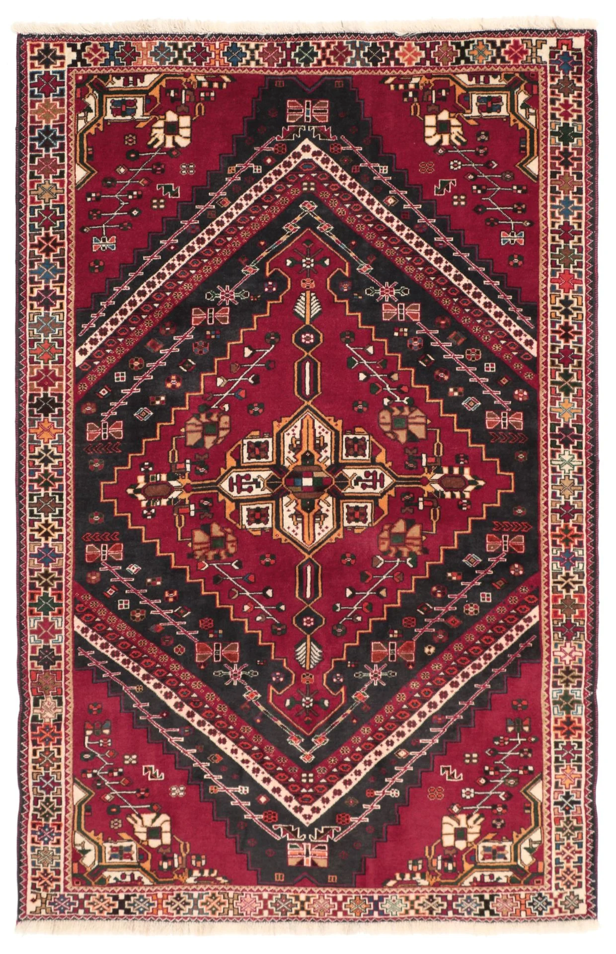 Qashqai Persian Rug 124 × 191 cm in Wool, hand-knotted