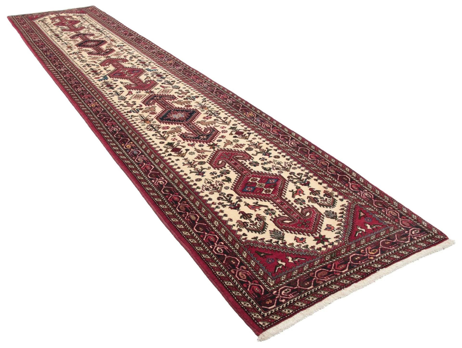 Alternative view of Wool Persian Rug 85 × 390 cm, hand-knotted
