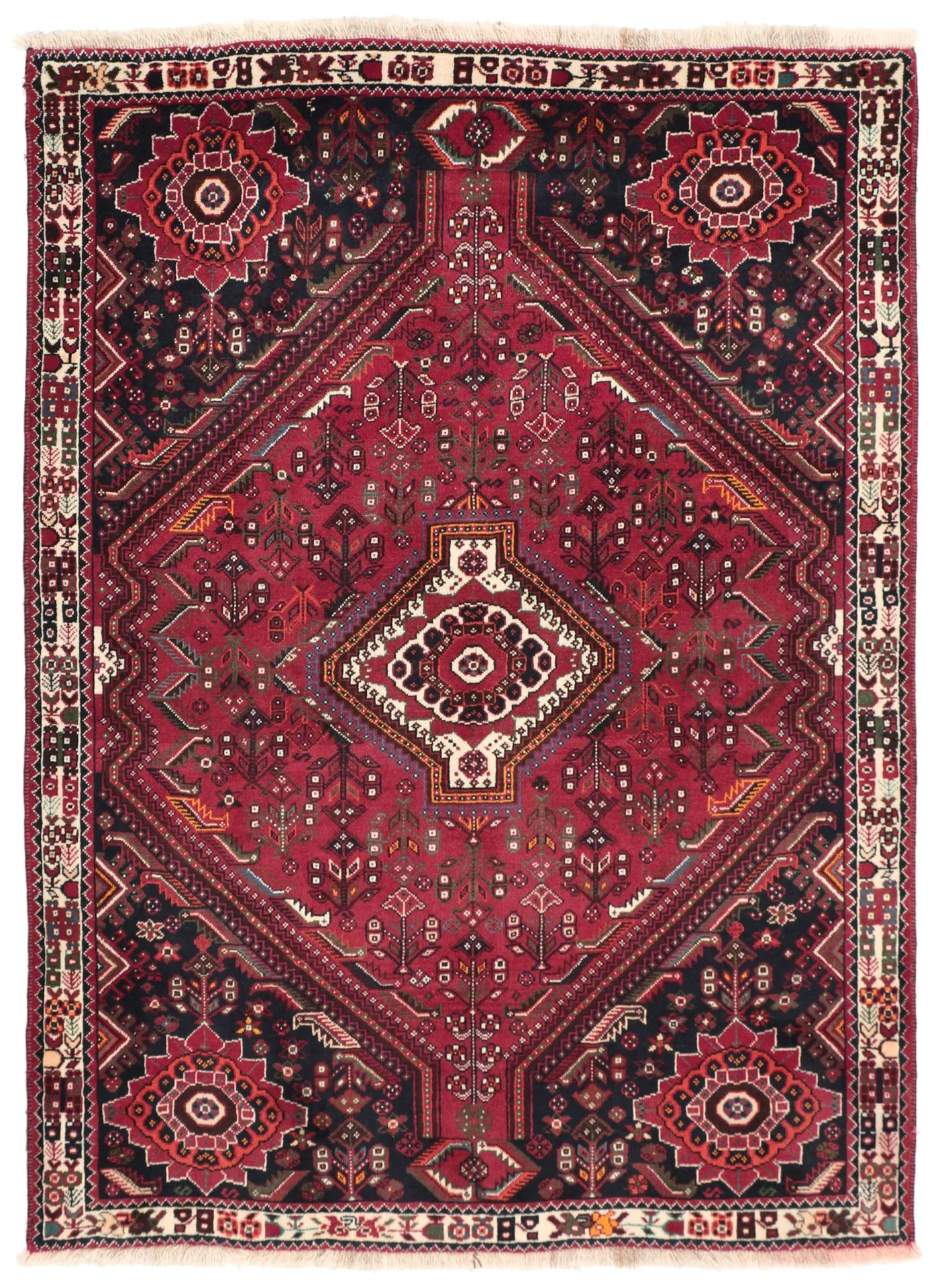 Hand-Knotted Qashqai Persian Rug, 130 × 180 cm, Wool