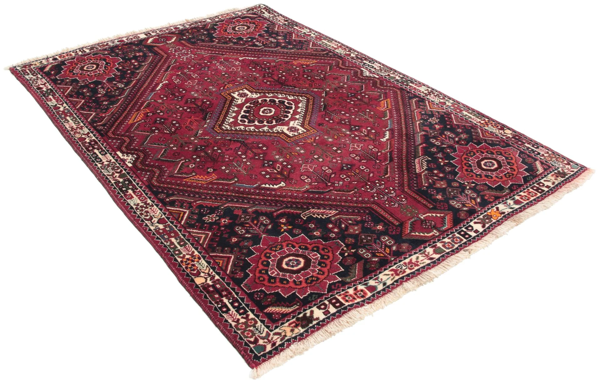 Alternative view of Hand-Knotted Qashqai Persian Rug, 130 × 180 cm, Wool