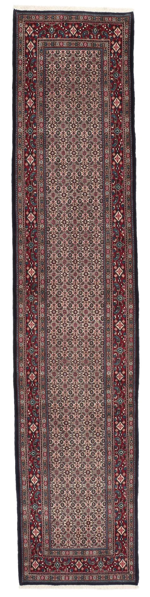 Wool Moud Persian Rug 80 × 393 cm, hand-knotted