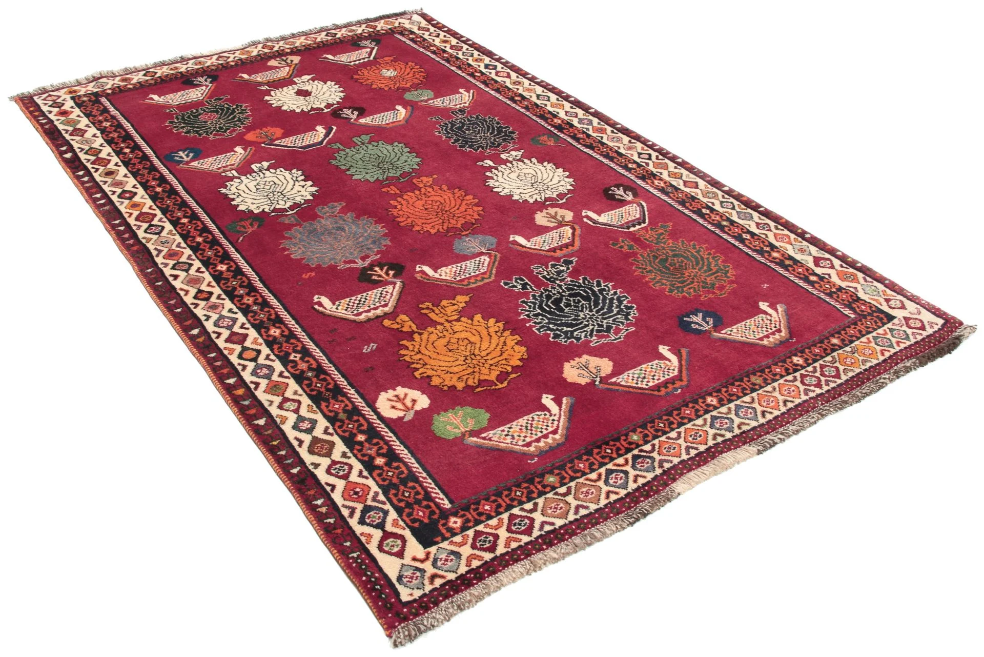 Alternative view of Hand-Knotted Qashqai Persian Rug, 126 × 190 cm, Wool