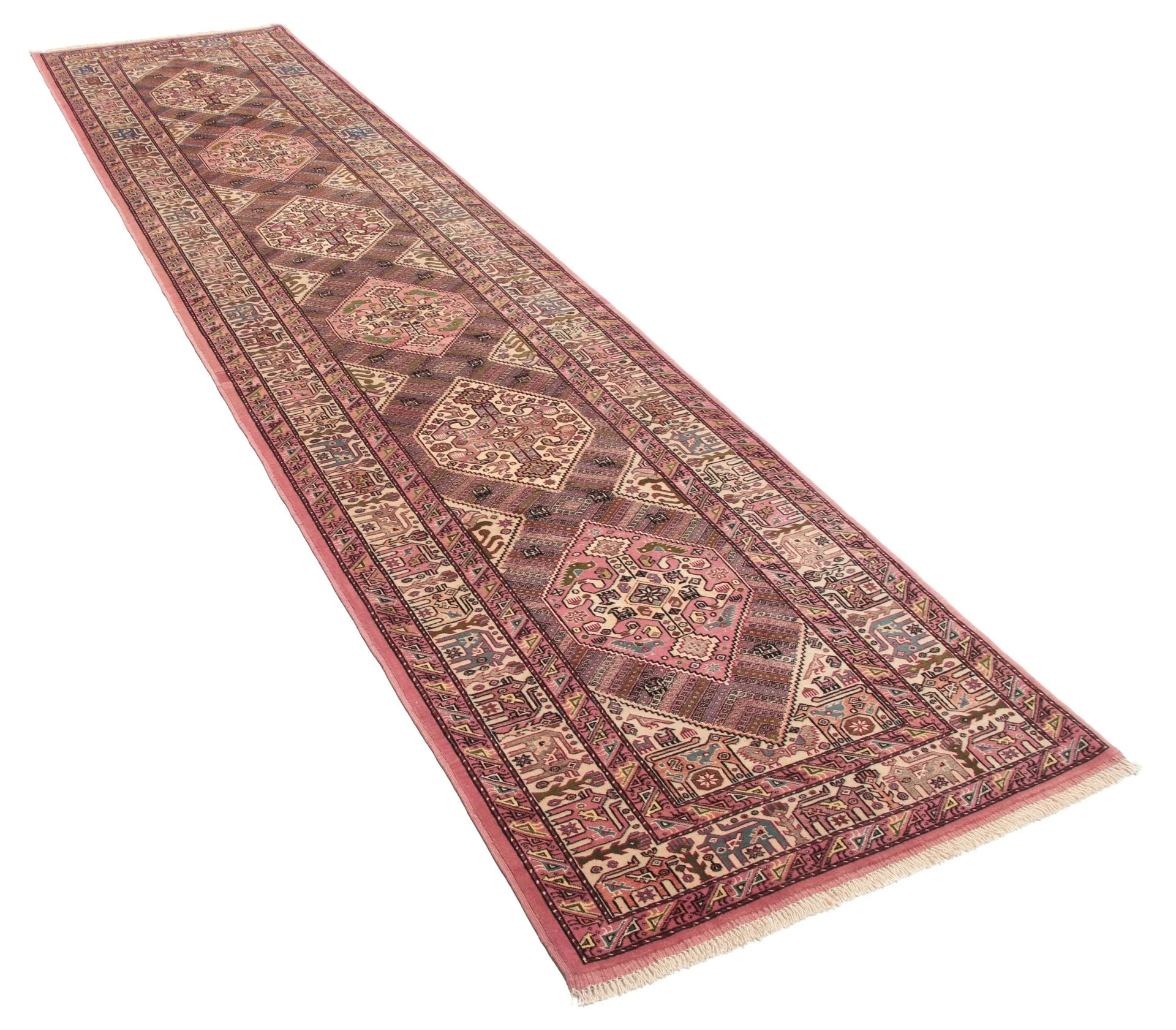 Alternative view of Hand-Knotted Qashqai Persian Rug, 89 × 383 cm, Wool