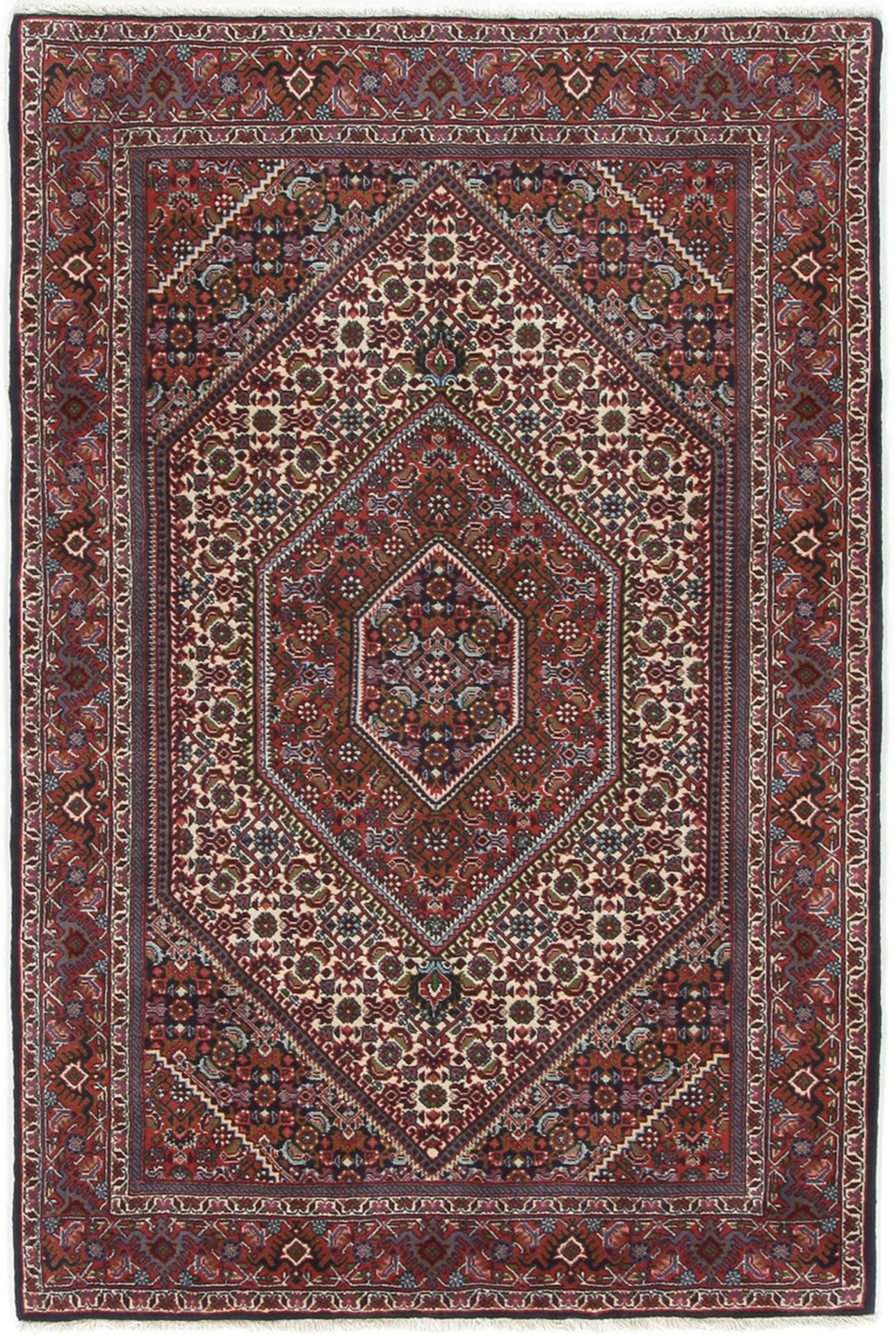 Hand-Knotted Bijar Persian Rug, 118 × 182 cm, Wool