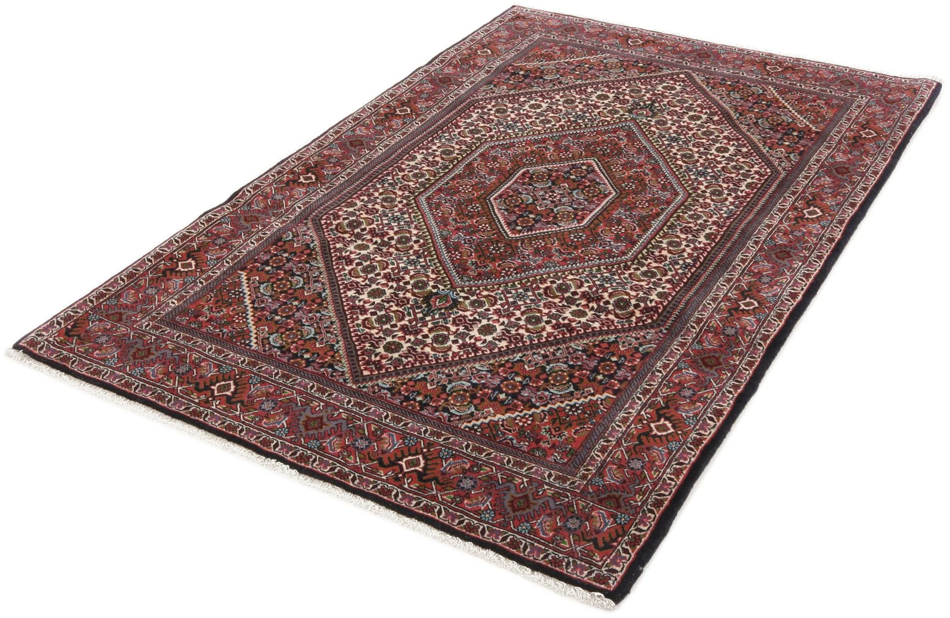 Alternative view of Hand-Knotted Bijar Persian Rug, 118 × 182 cm, Wool