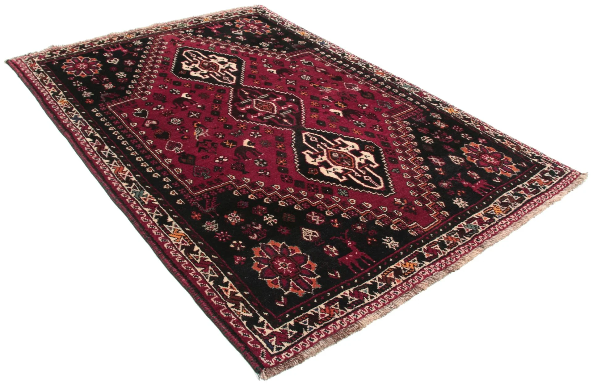 Alternative view of Wool Qashqai Persian Rug 124 × 178 cm, hand-knotted