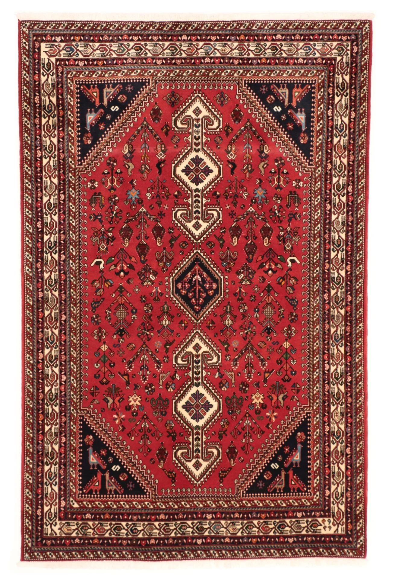 Hand-Knotted Persian Rug, 140 × 216 cm, Wool