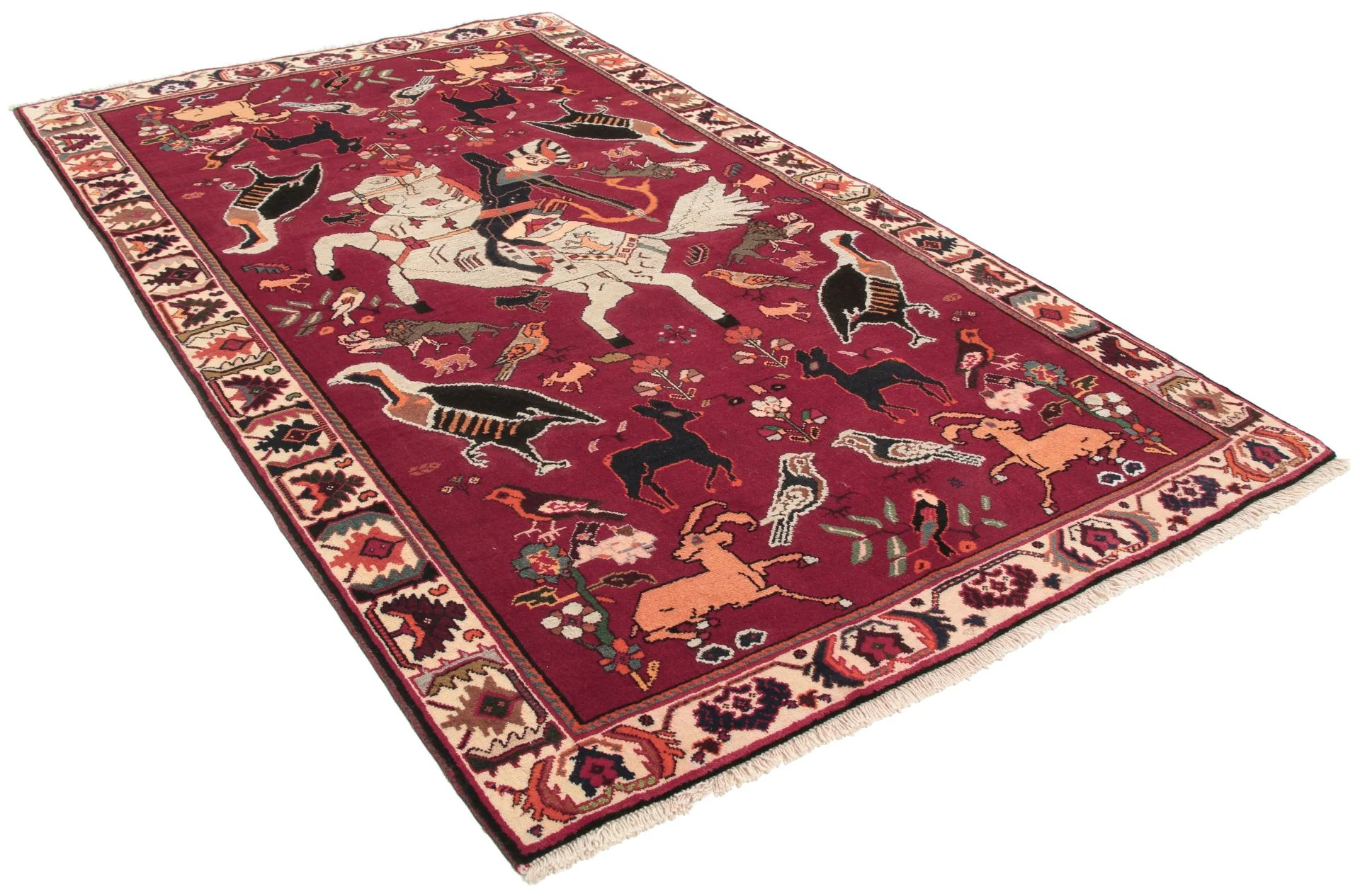 Alternative view of Hand-Knotted Qashqai Persian Rug, 130 × 217 cm, Wool