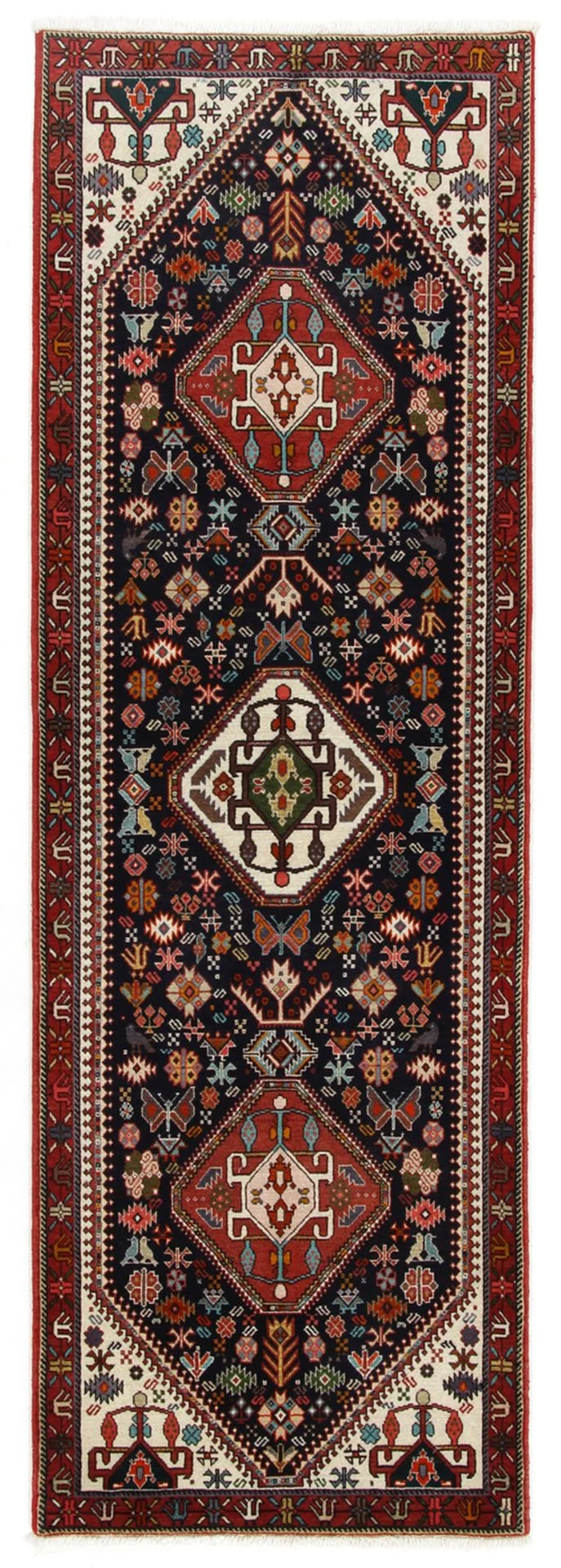Wool Qashqai Persian Rug 80 × 250 cm, hand-knotted