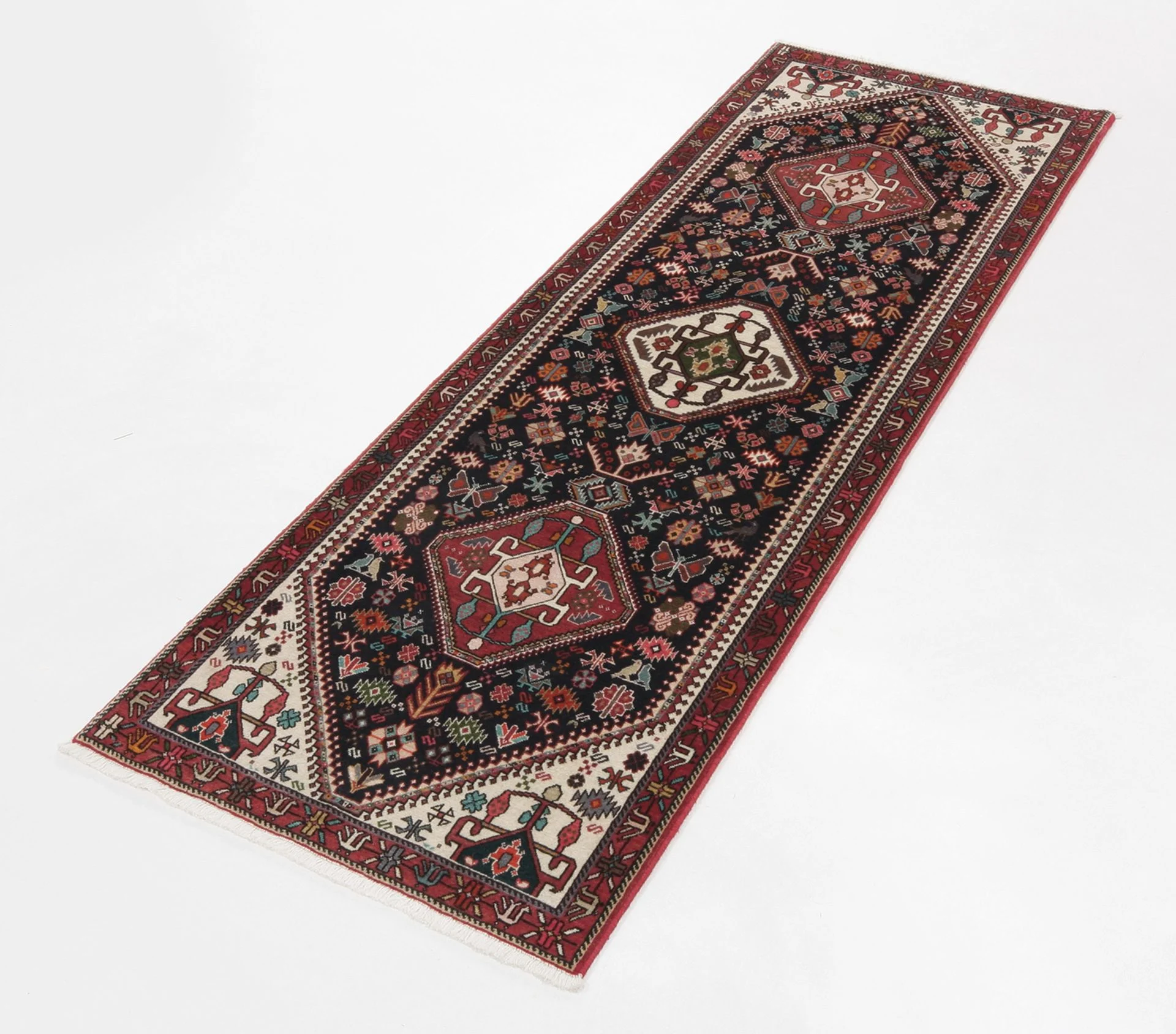 Alternative view of Wool Qashqai Persian Rug 80 × 250 cm, hand-knotted