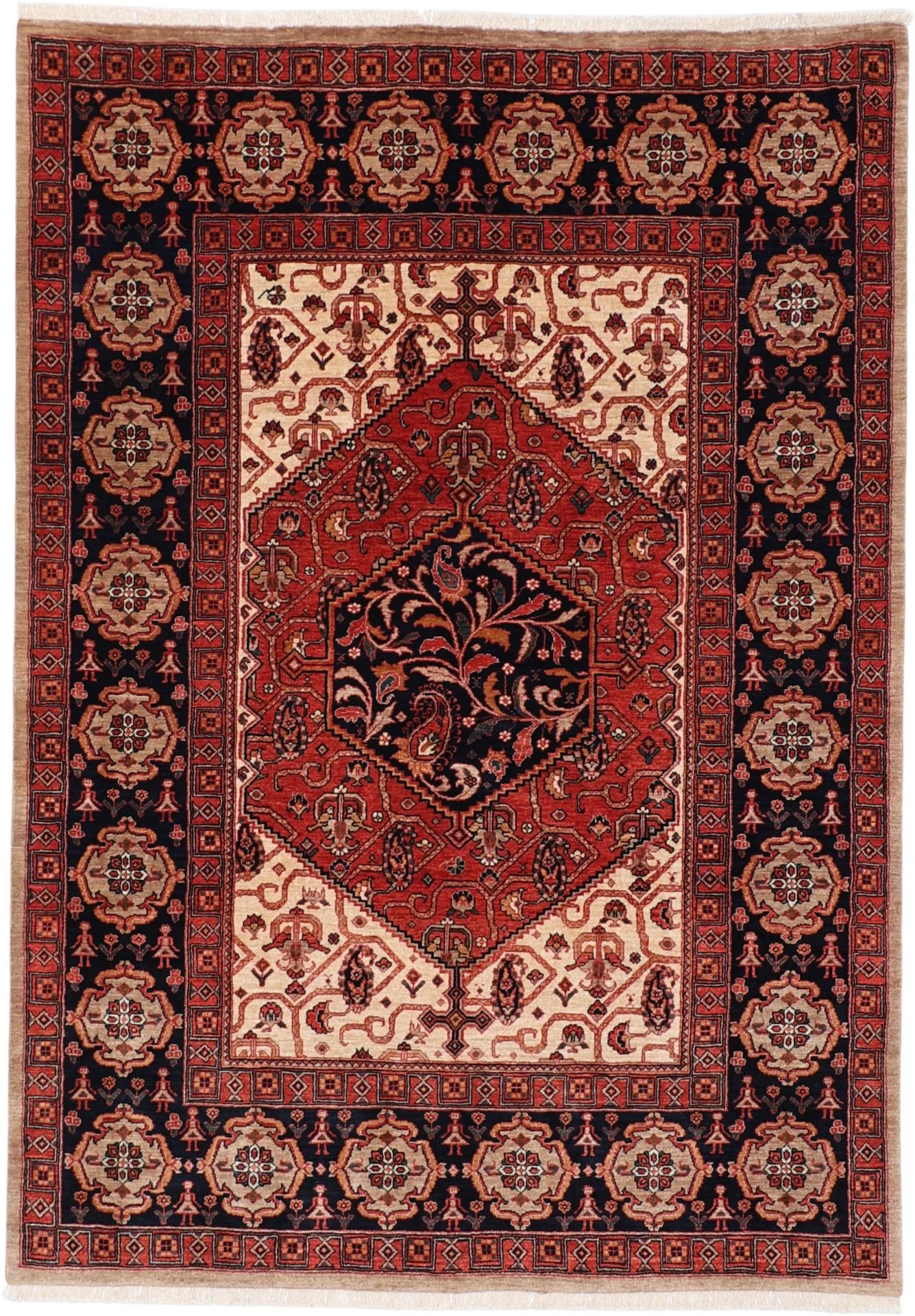 Hand-Knotted Qashqai Persian Rug, 155 × 216 cm, Wool