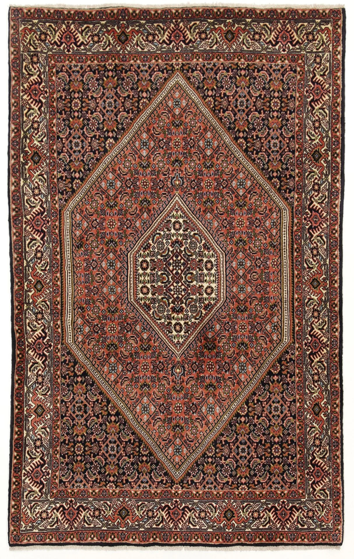 Hand-Knotted Bijar Persian Rug, 114 × 184 cm, Wool