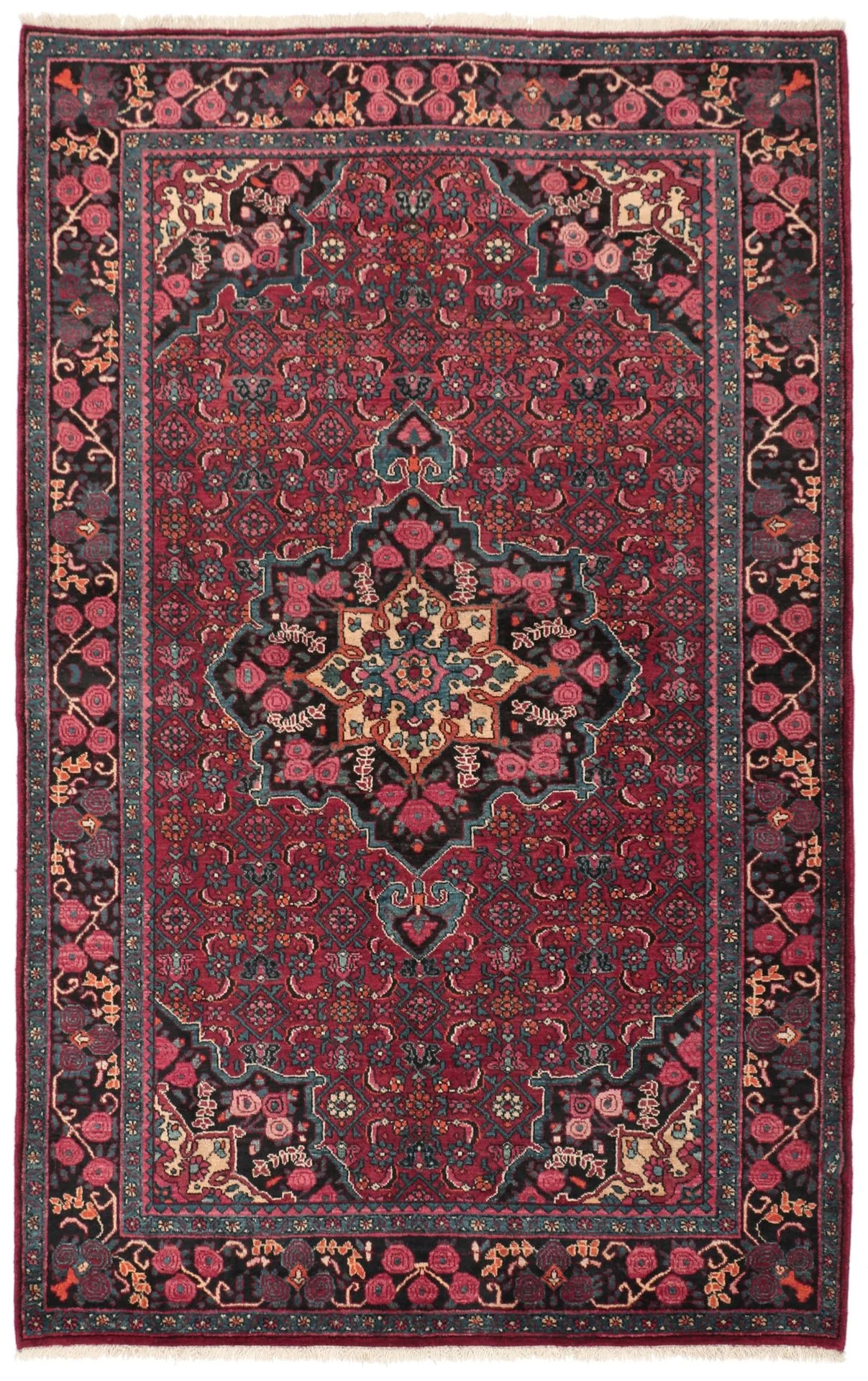 Hand-Knotted Bijar Persian Rug, 135 × 203 cm, Wool