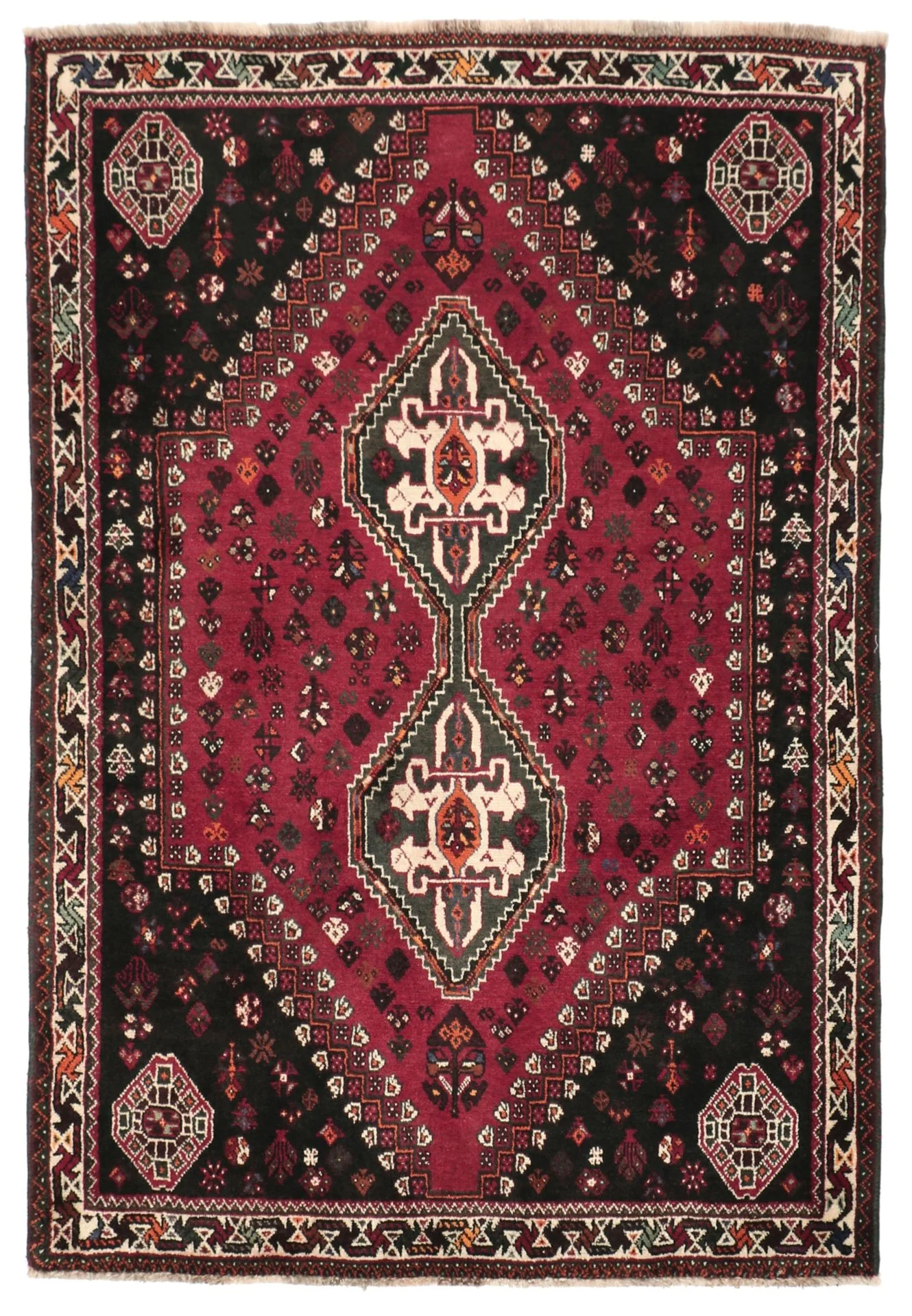 Hand-Knotted Qashqai Persian Rug, 120 × 177 cm, Wool