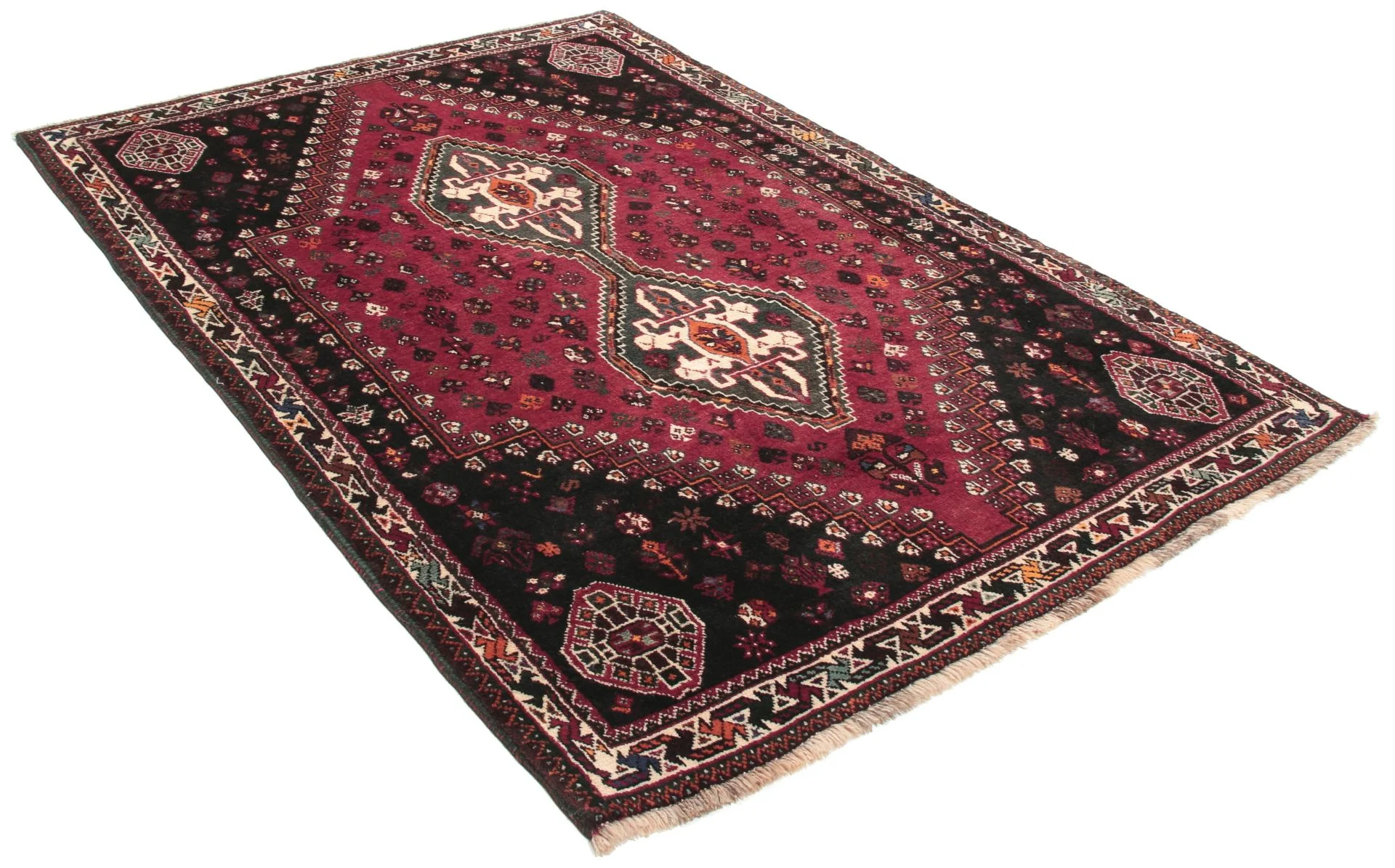 Alternative view of Hand-Knotted Qashqai Persian Rug, 120 × 177 cm, Wool