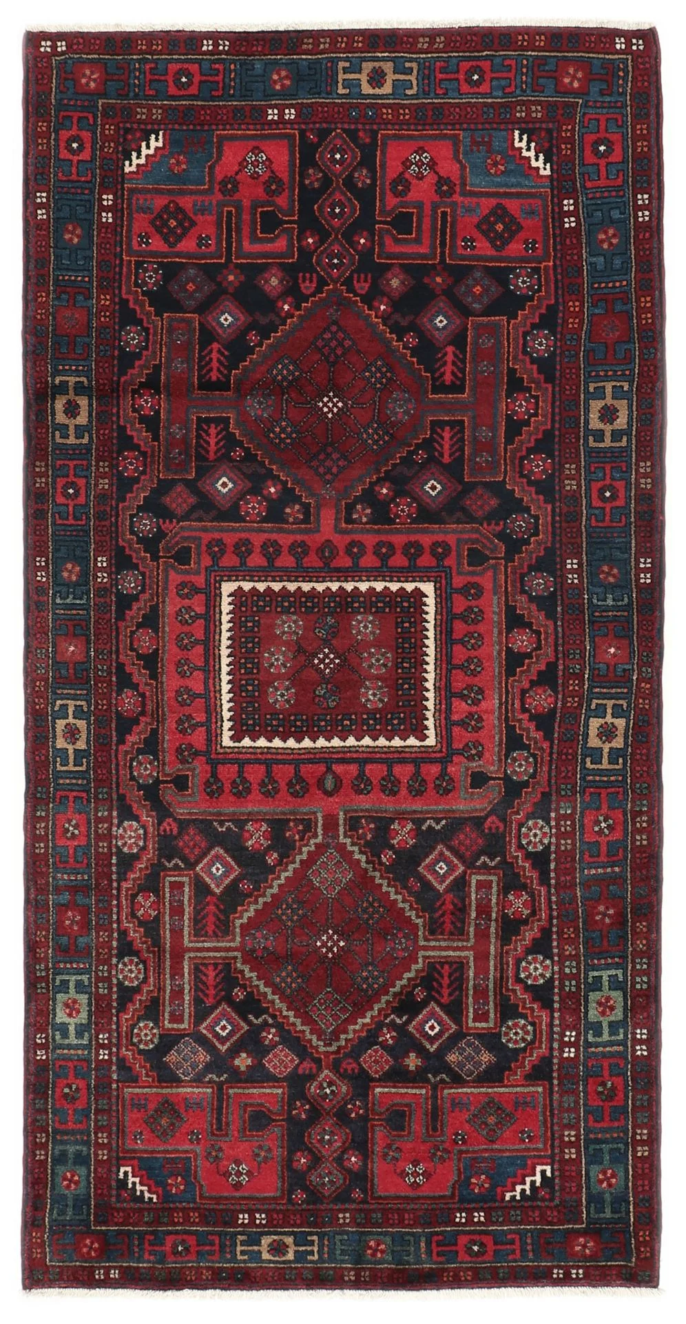 Hand-Knotted Bijar Persian Rug, 132 × 265 cm, Wool