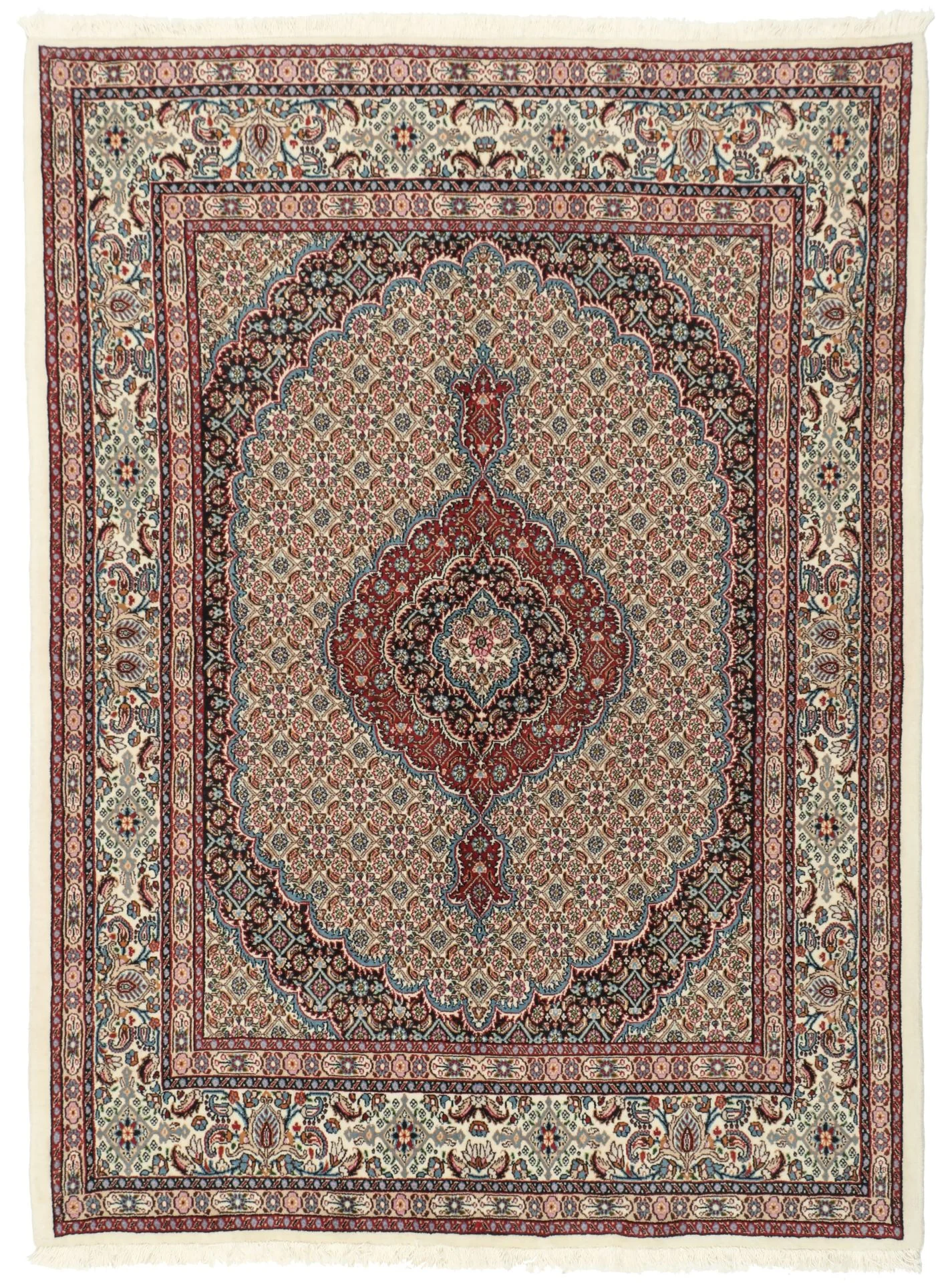Hand-Knotted Moud Persian Rug, 150 × 205 cm, Wool