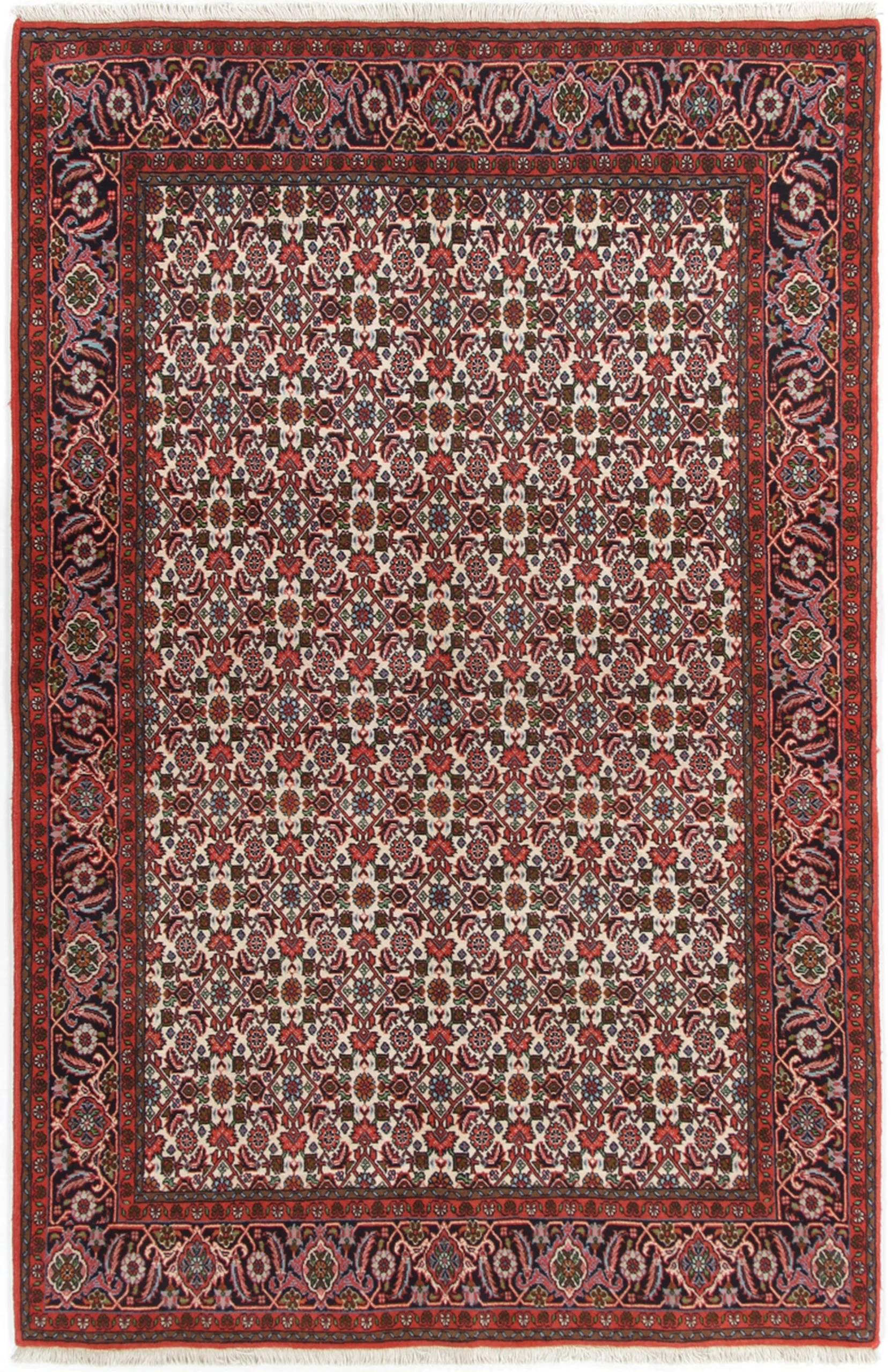 Hand-Knotted Bijar Persian Rug, 140 × 218 cm, Wool