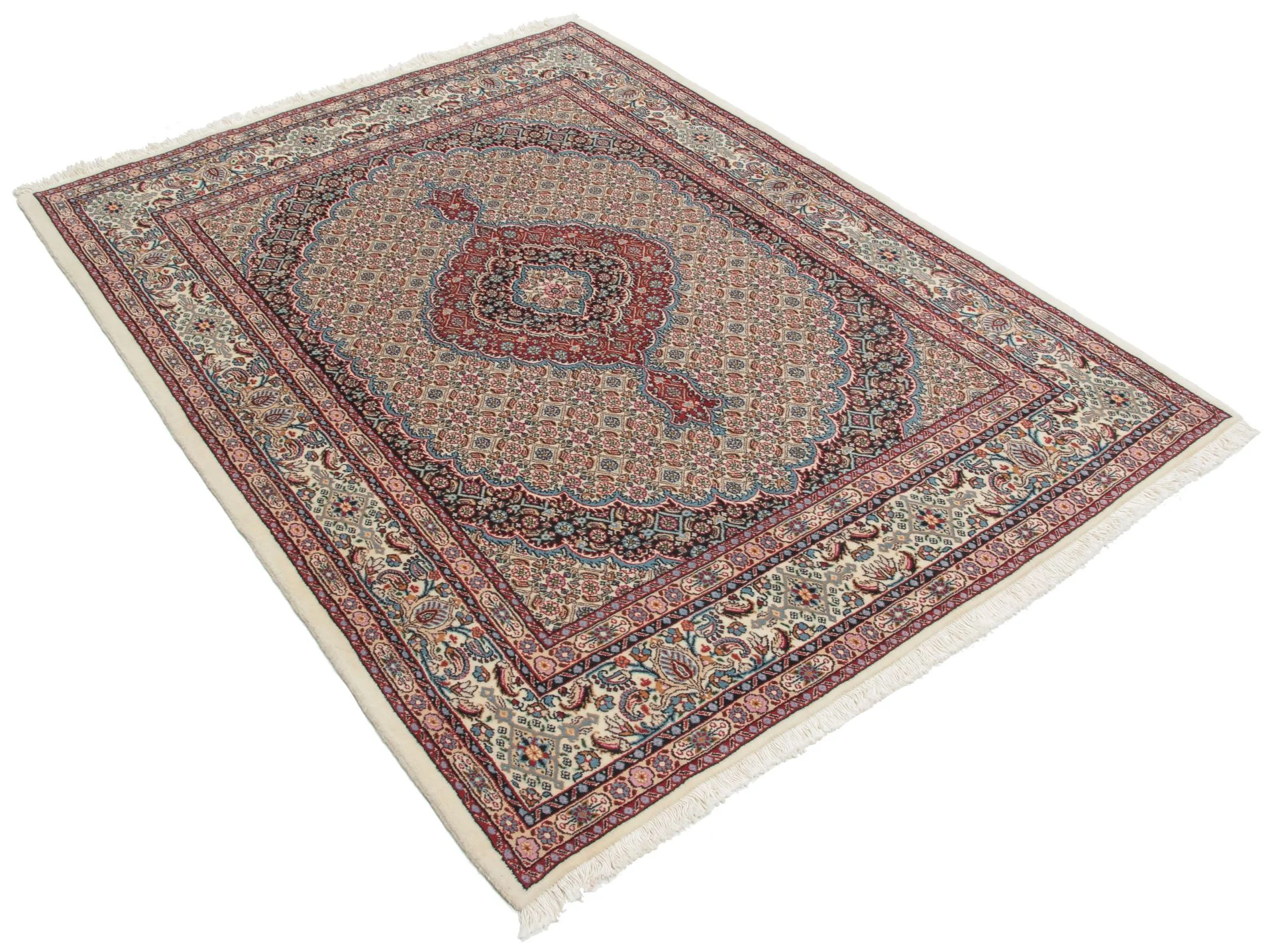 Alternative view of Hand-Knotted Moud Persian Rug, 150 × 205 cm, Wool