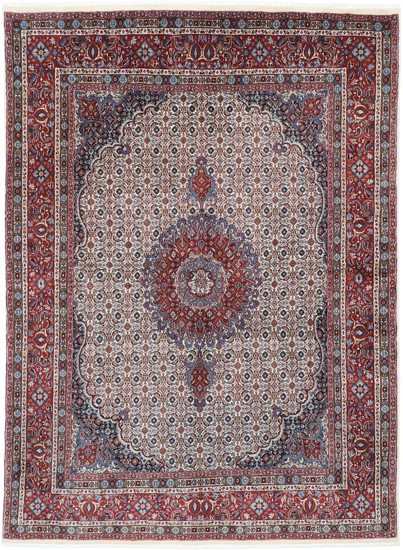 Hand-Knotted Moud Persian Rug, 165 × 222 cm, Wool