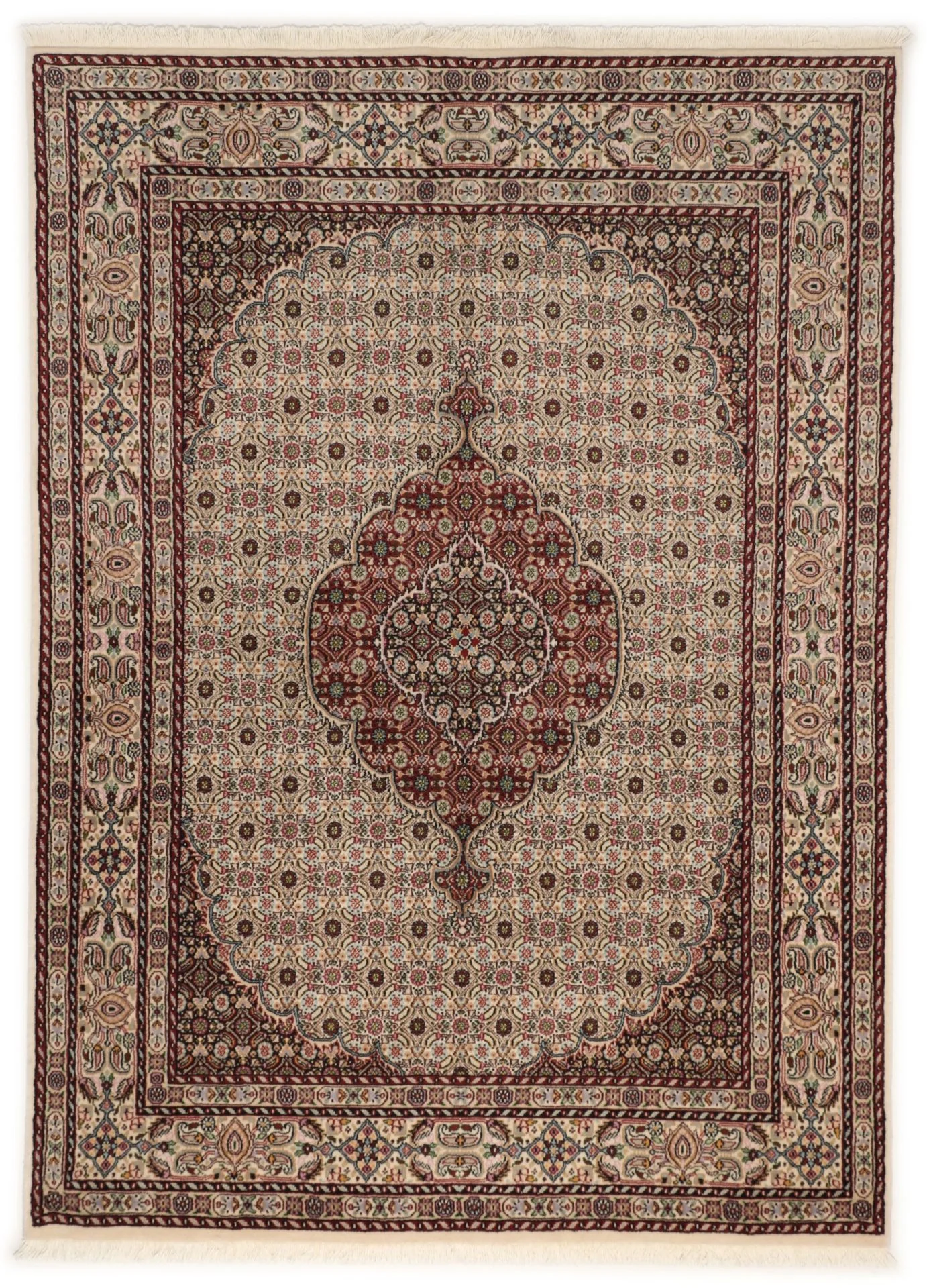 Hand-Knotted Moud Persian Rug, 148 × 205 cm, Wool