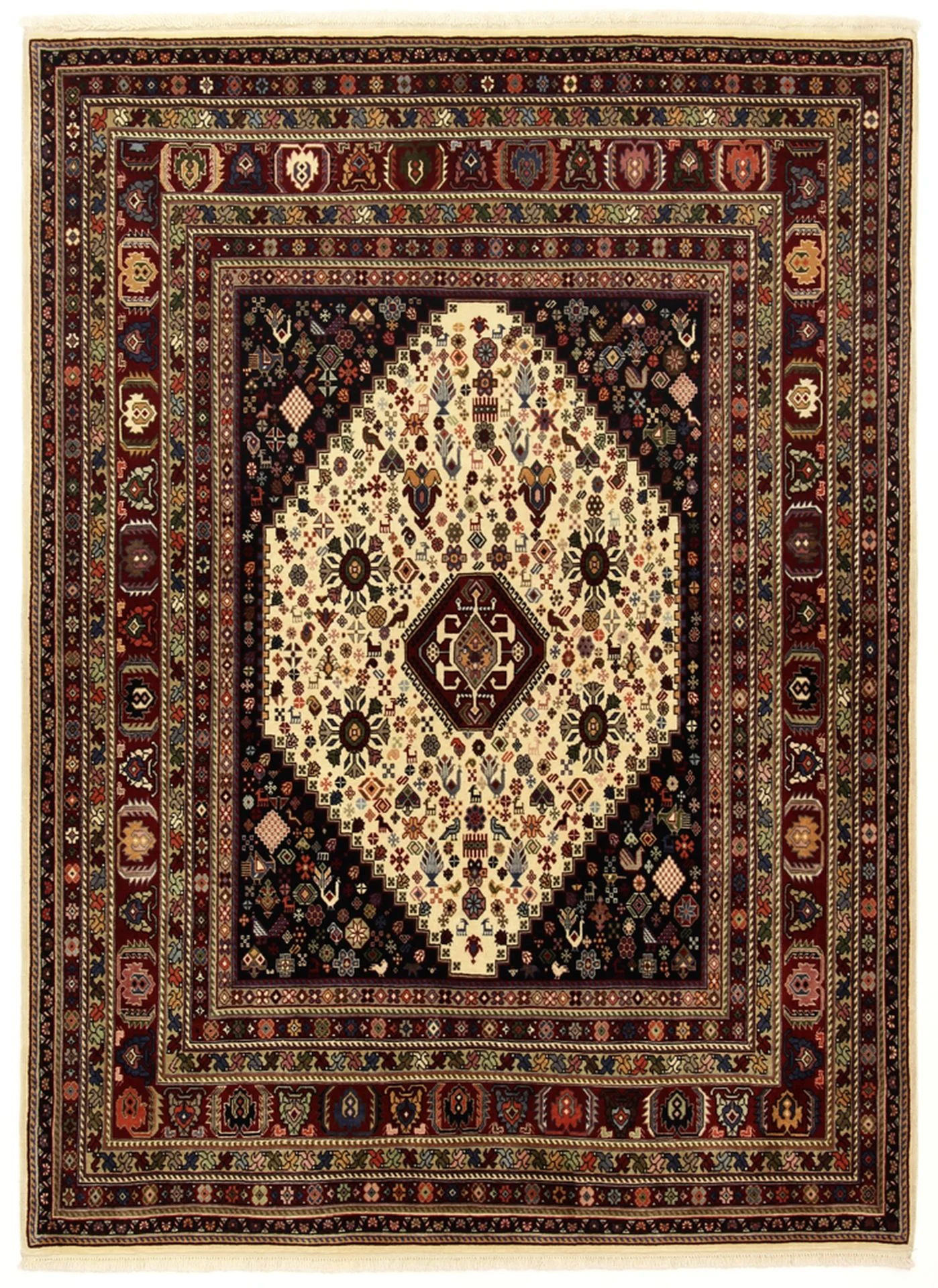 Hand-Knotted Qashqai Persian Rug, 155 × 215 cm, Wool