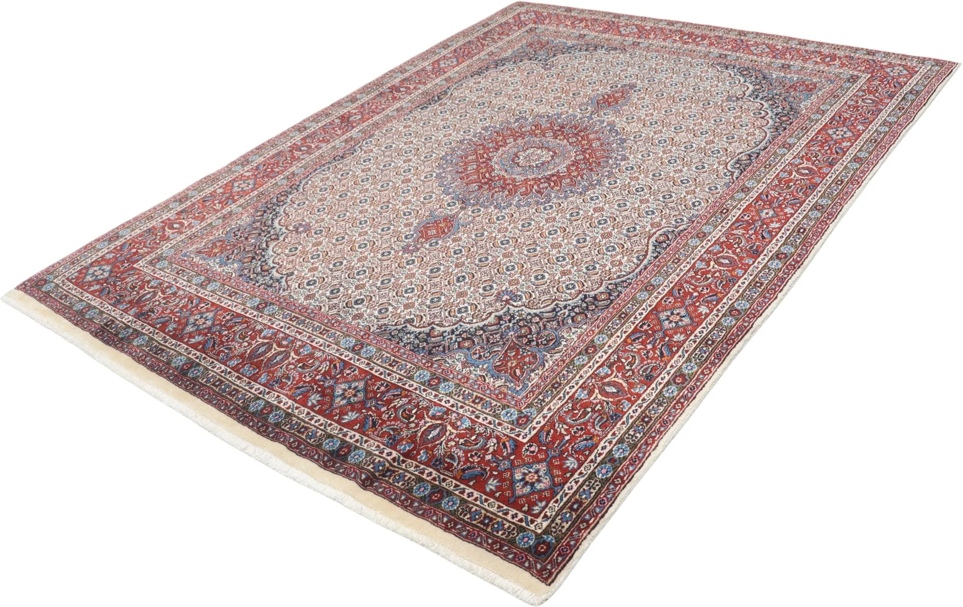 Hand-Knotted Moud Persian Rug, 165 × 222 cm, Wool - Image 3