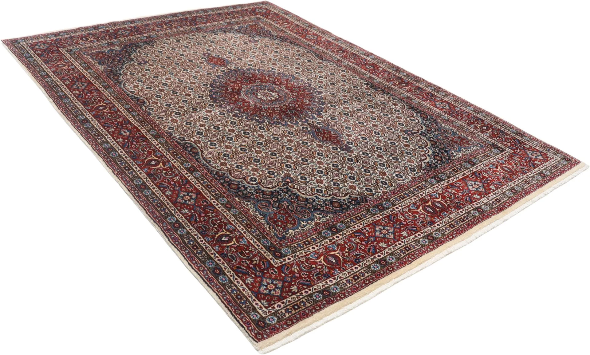 Hand-Knotted Moud Persian Rug, 165 × 222 cm, Wool - Image 4