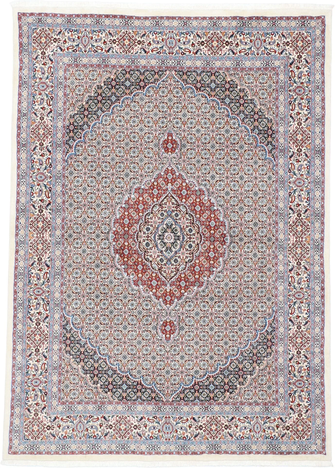 Hand-Knotted Moud Persian Rug, 165 × 235 cm, Wool