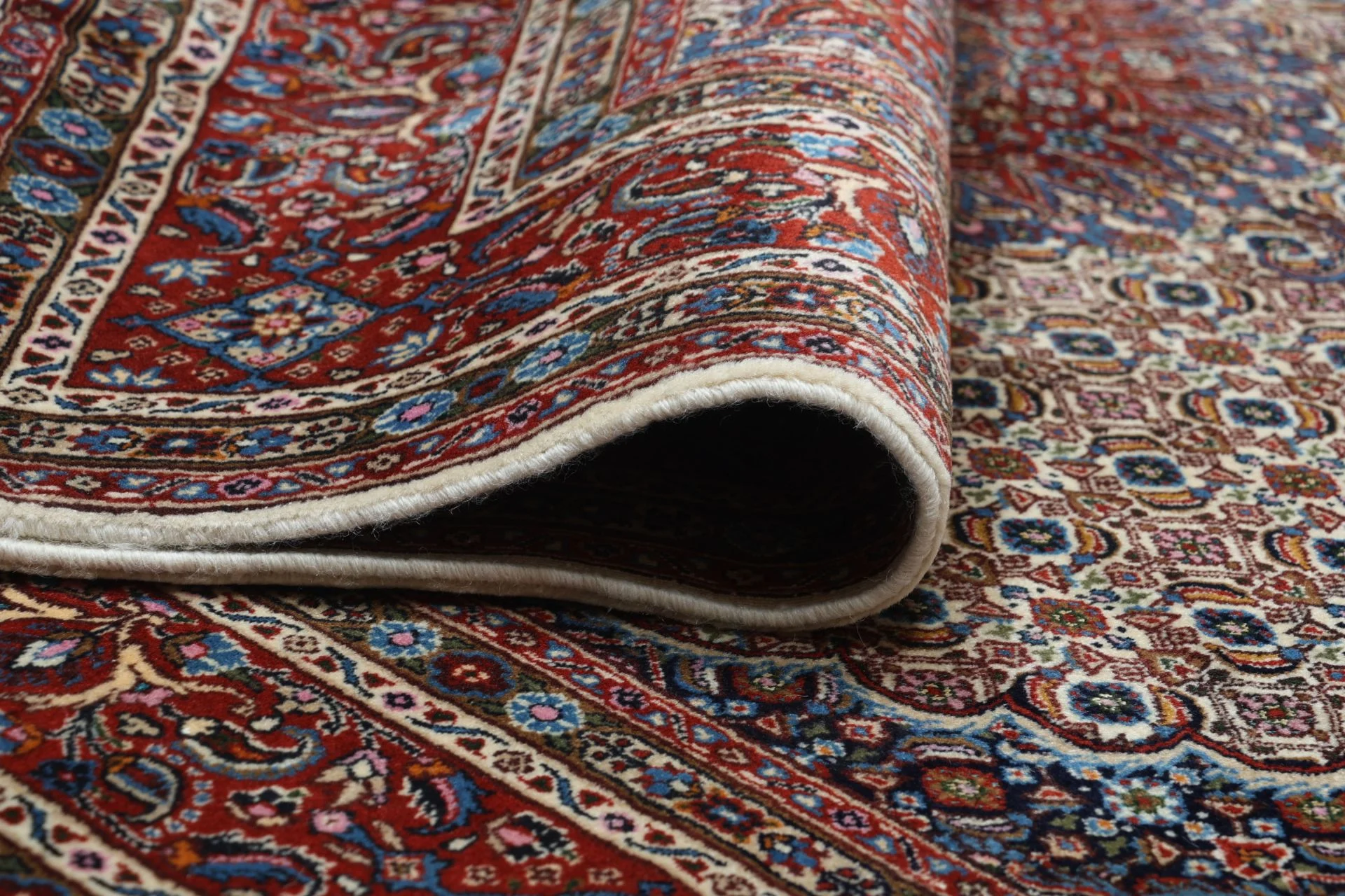 Hand-Knotted Moud Persian Rug, 165 × 222 cm, Wool - Image 10