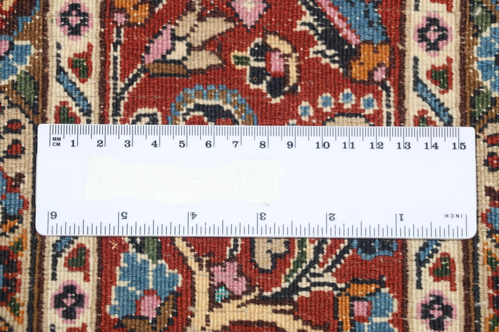 Hand-Knotted Moud Persian Rug, 165 × 222 cm, Wool - Image 11