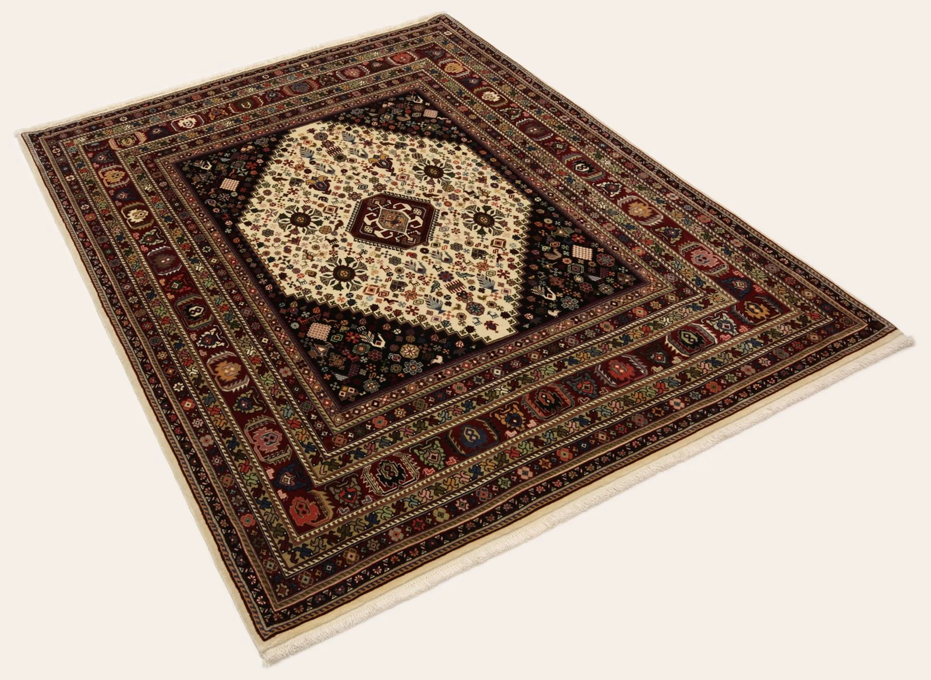 Alternative view of Hand-Knotted Qashqai Persian Rug, 155 × 215 cm, Wool