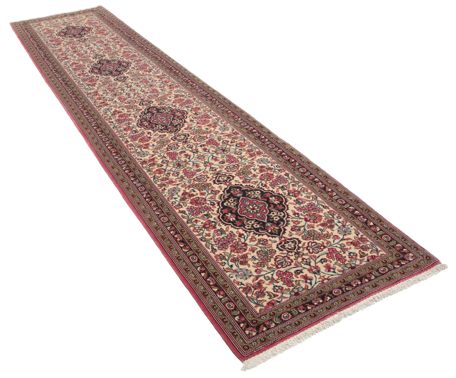 Alternative view of Qom Persian Rug 85 × 408 cm in Wool, hand-knotted
