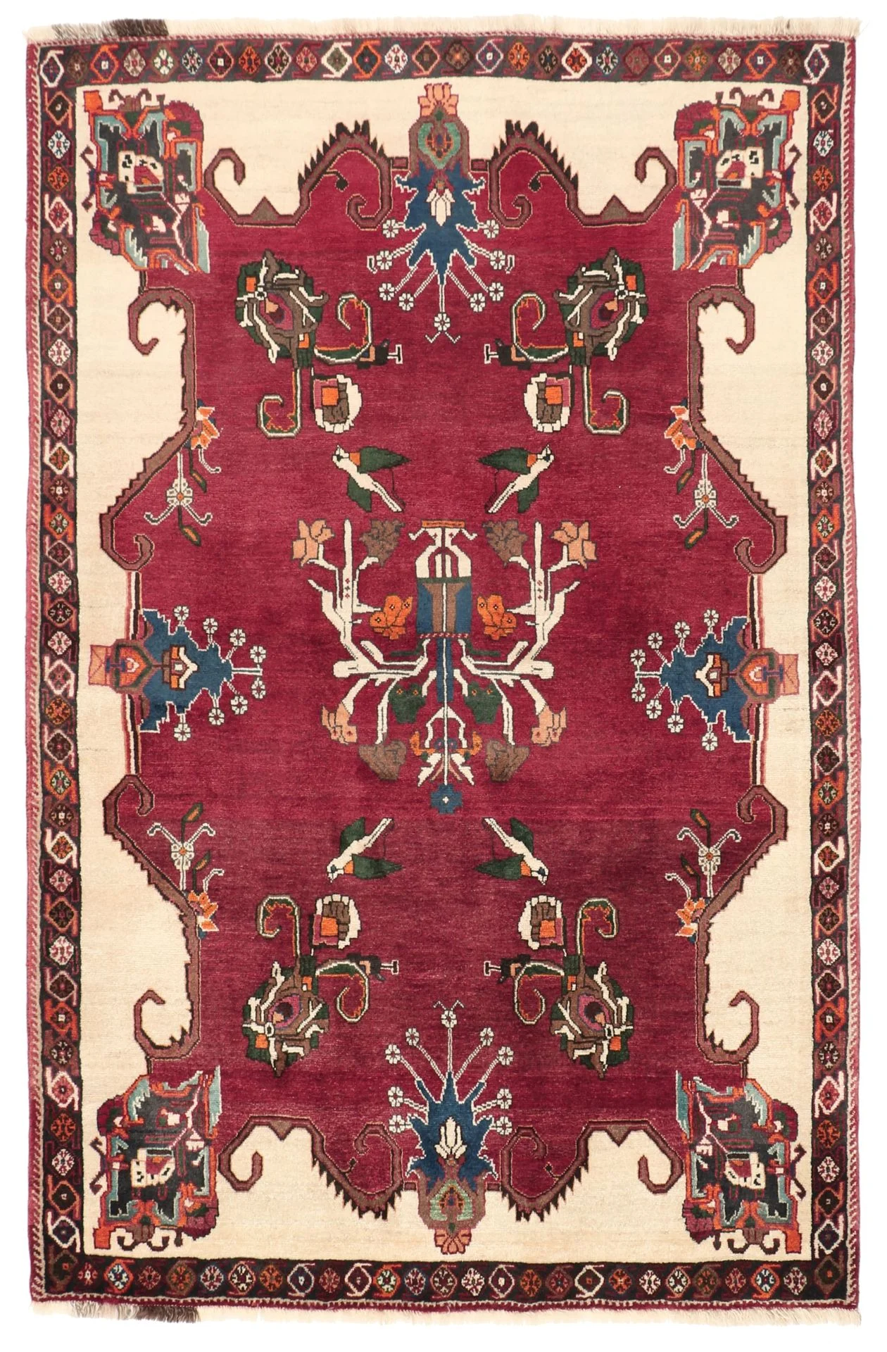 Wool Qashqai Persian Rug 122 × 190 cm, hand-knotted