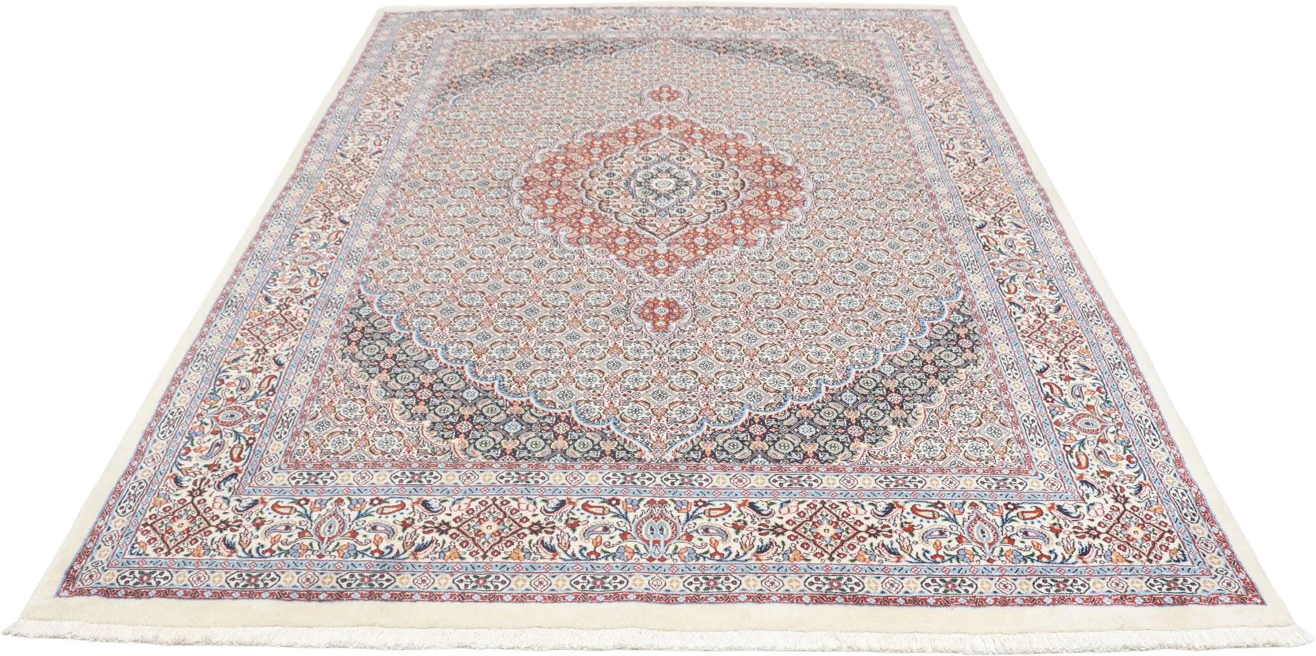 Alternative view of Hand-Knotted Moud Persian Rug, 165 × 235 cm, Wool