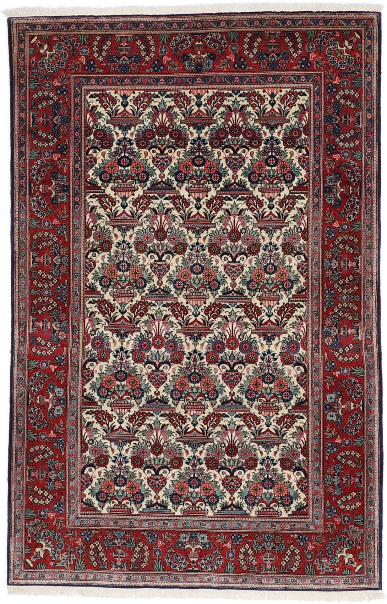 Hand-Knotted Kashan Persian Rug, 132 × 210 cm, Wool